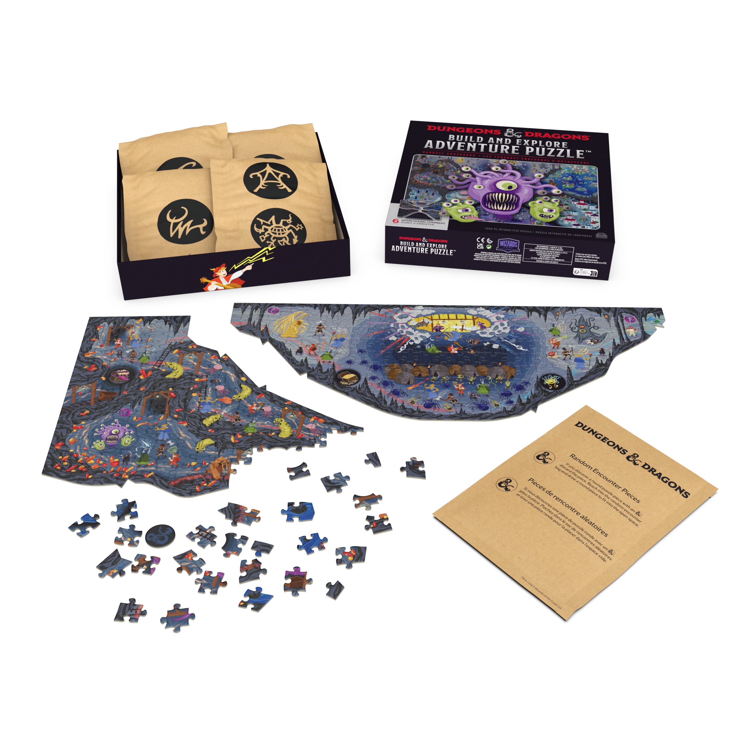 Dungeons & Dragons, Build and Explore Adventure Puzzle, DnD Adult Puzzles, Dungeons and Dragons 1000 Piece Puzzles for Adults and Kids Ages 12+