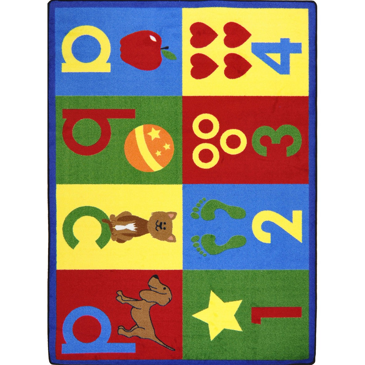 Toddler Basics 10'9" x 13'2" area rug in color Bold