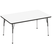 36" x 60" Rectangle Dry-Erase Activity Table with Adjustable Standard Ball Glide Legs - Whiteboard/Black