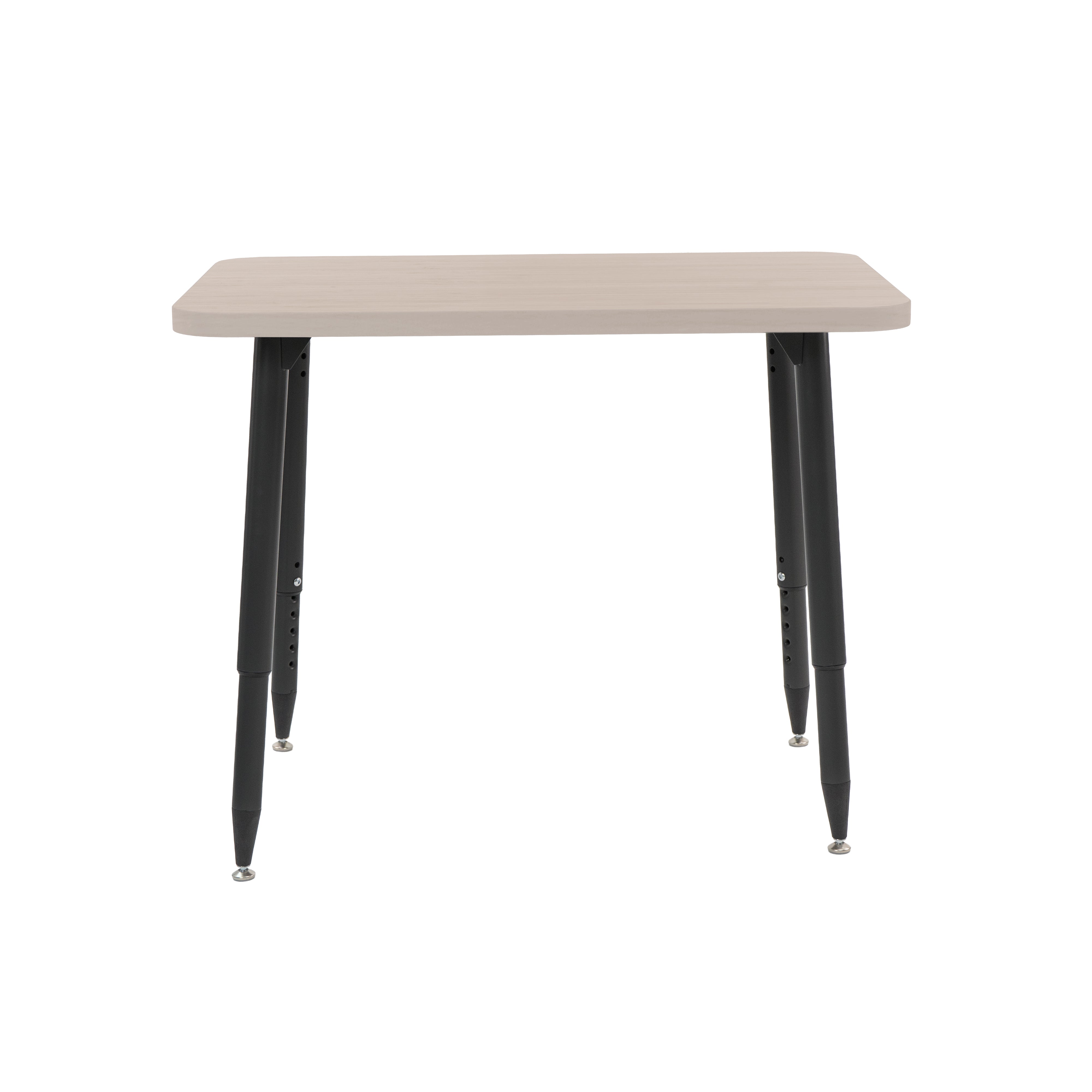 Adapte 24" x 36" Rectangle Woodgrain Activity Table with Adjustable Tapered Legs - Asian Sand/Black