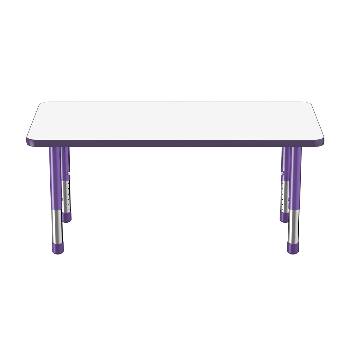 24" x 48" Rectangle Dry-Erase Activity Table with Adjustable Chunky Legs - Whiteboard/Eggplant/Purple