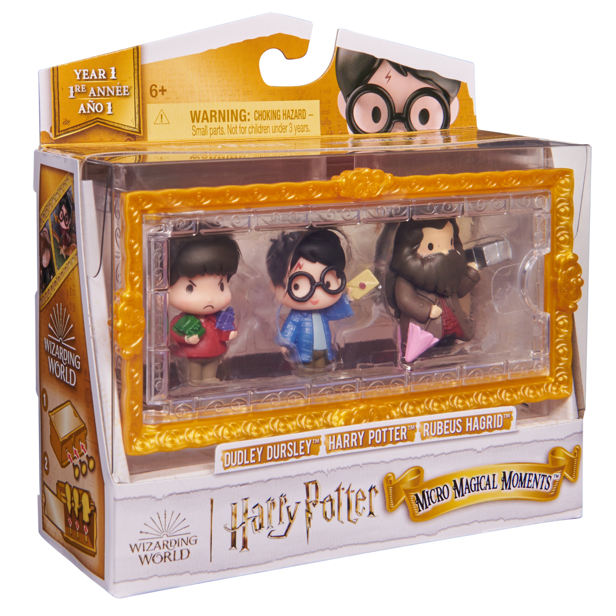 Wizarding World Harry Potter, Micro Magical Moments Action Figures Set with Harry, Hagrid, Dudley & Display Case, Kids Toys for Ages 6 and up