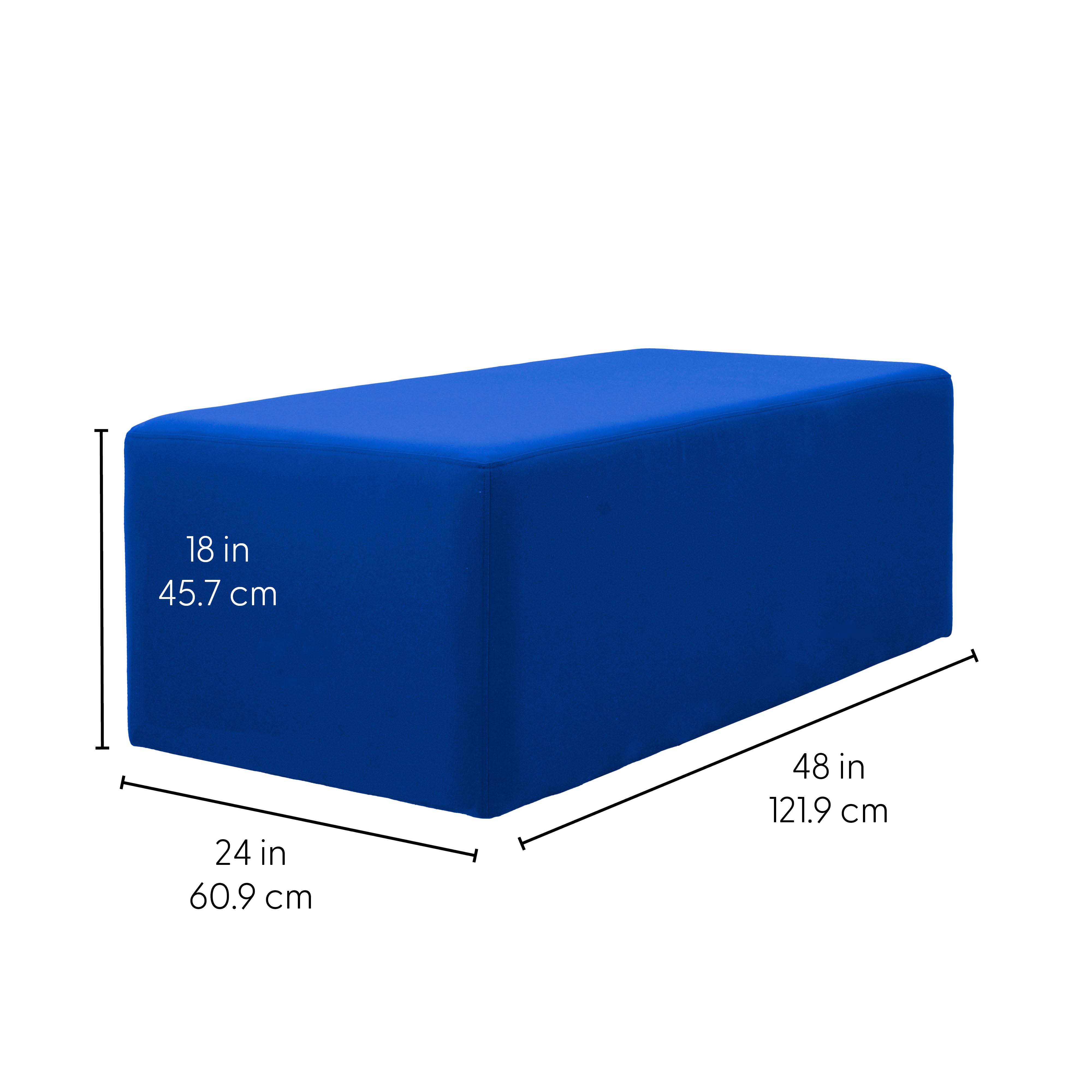 Outdoor 24" x 48" Rectangle Ottoman with Sunbrella®, 18" H - Canvas Pacific Blue