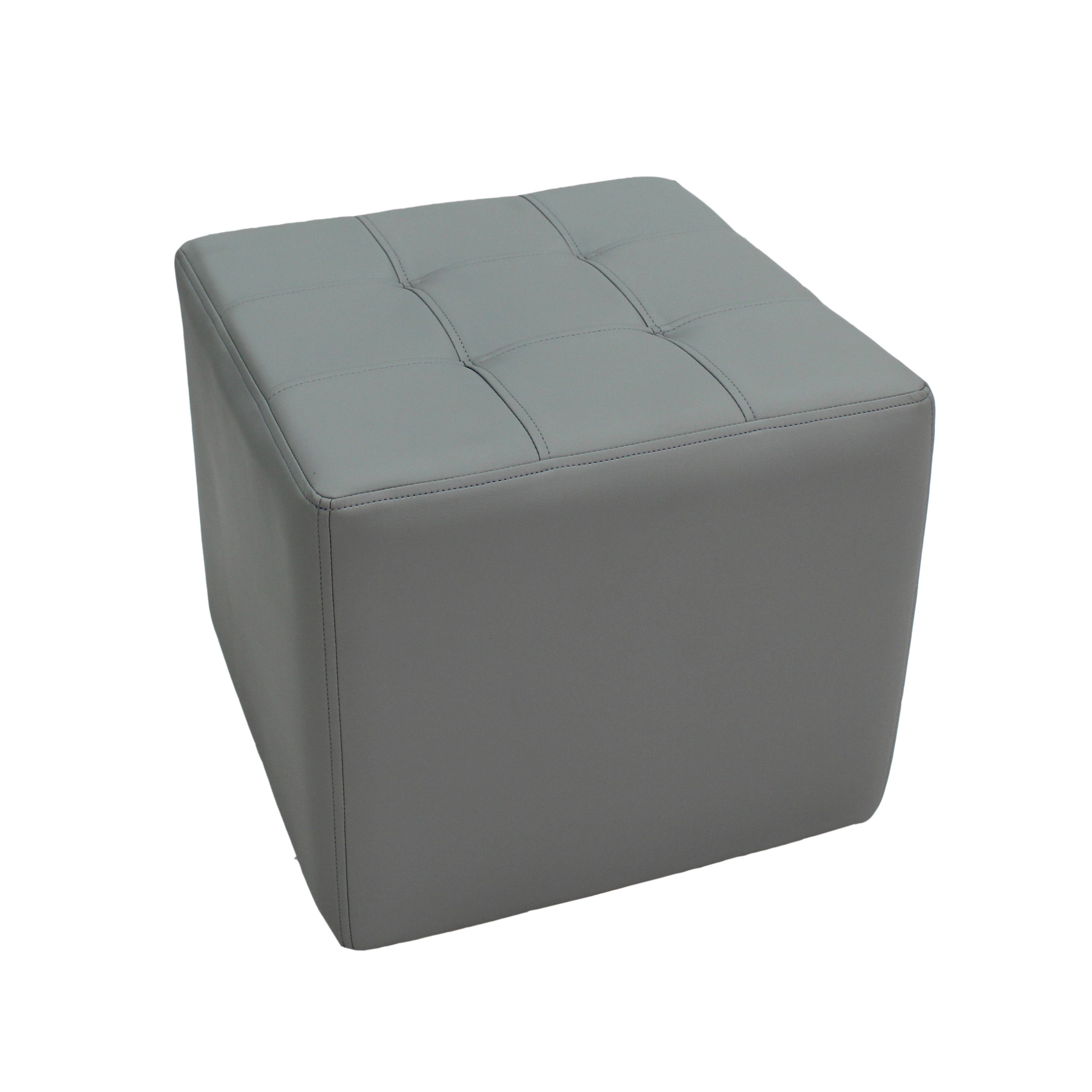 Tufted Square Ottoman 16" Height - Gray