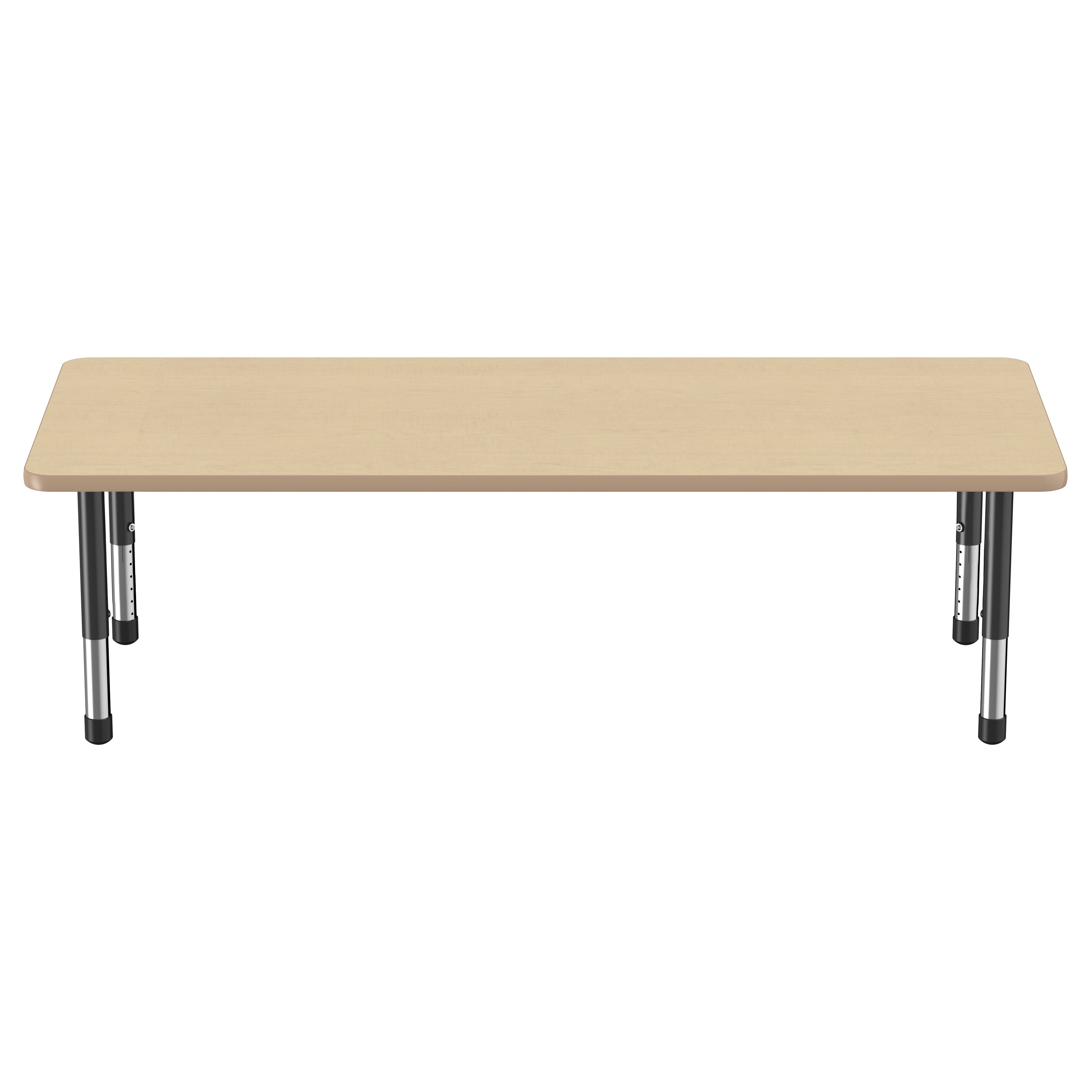 30" x 72" Rectangle Thermofused Activity Table with Adjustable Chunky Legs - Maple/Maple/Black