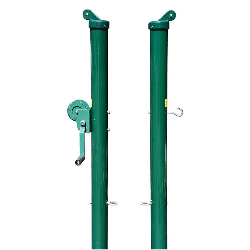 Tennis Posts - (3-1/2 in. Post) (Outdoor) - Heavy-Duty Upright (Round) (Green)