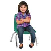 10" Stack Chair with Swivel Glides - Green