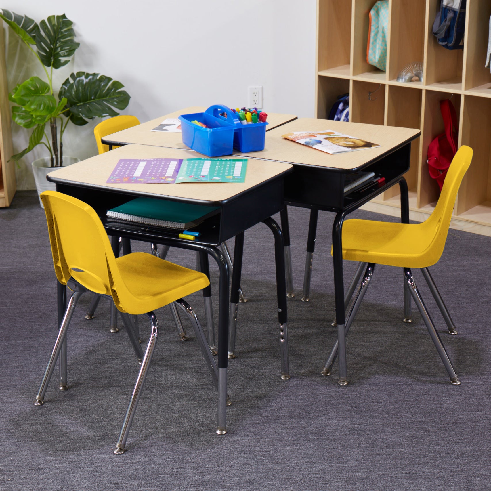 16" Stack Chair with Swivel Glides - Yellow