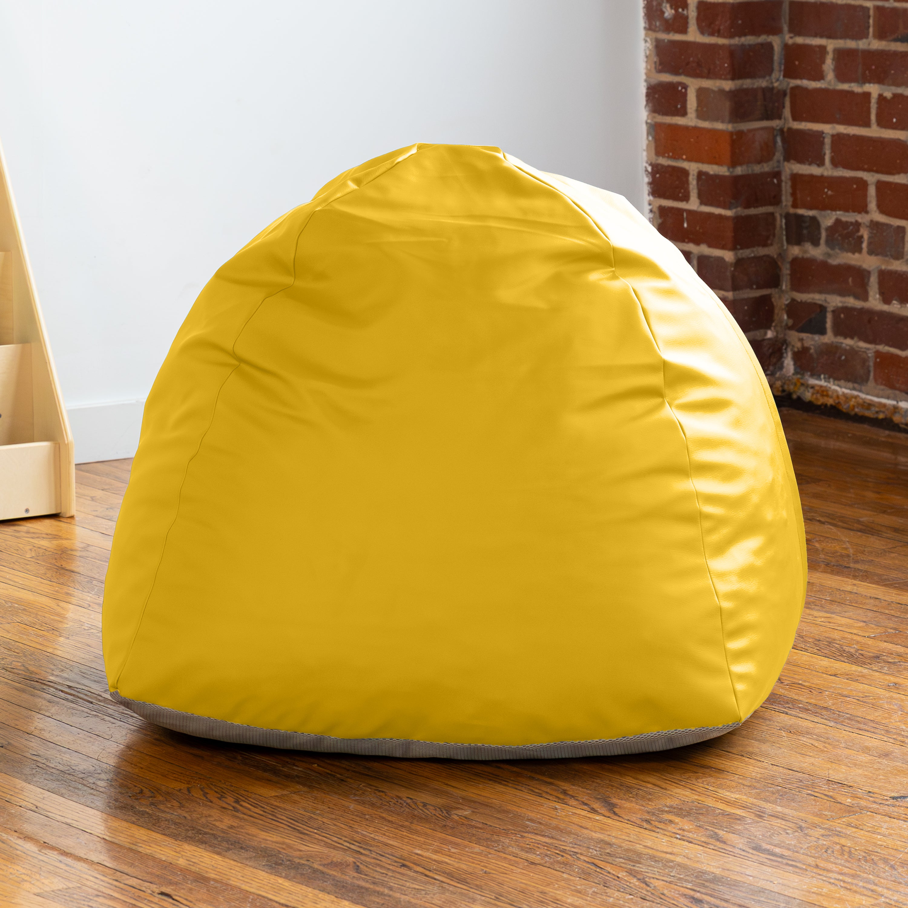 Jaxx Gumdrop Jr. Kids Bean Bag for Early Childhood & Educational Environments, Premium Vinyl - Yellow