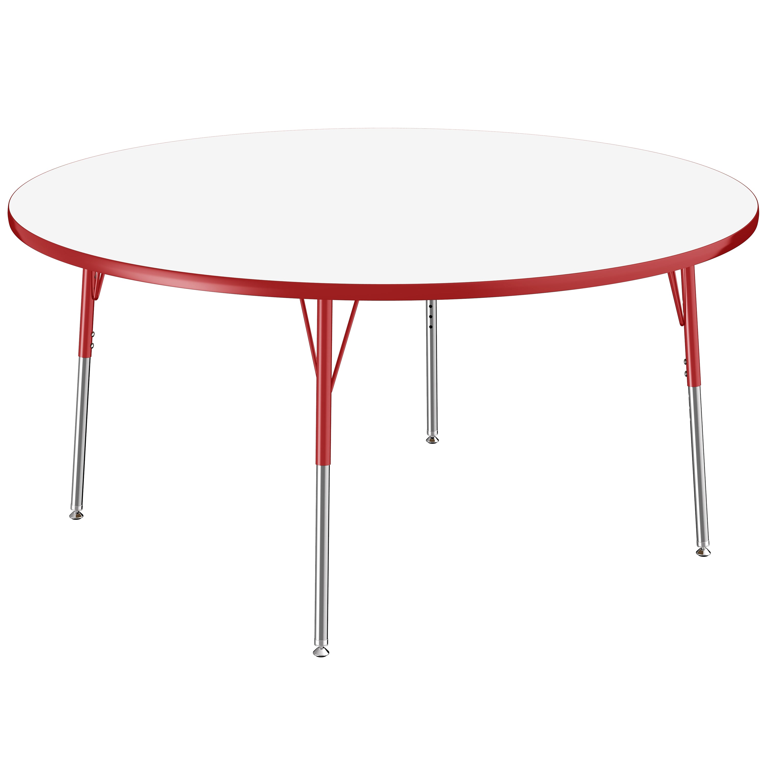 60" Round Dry-Erase Activity Table with Adjustable Standard Swivel Glide Legs - Whiteboard/Red