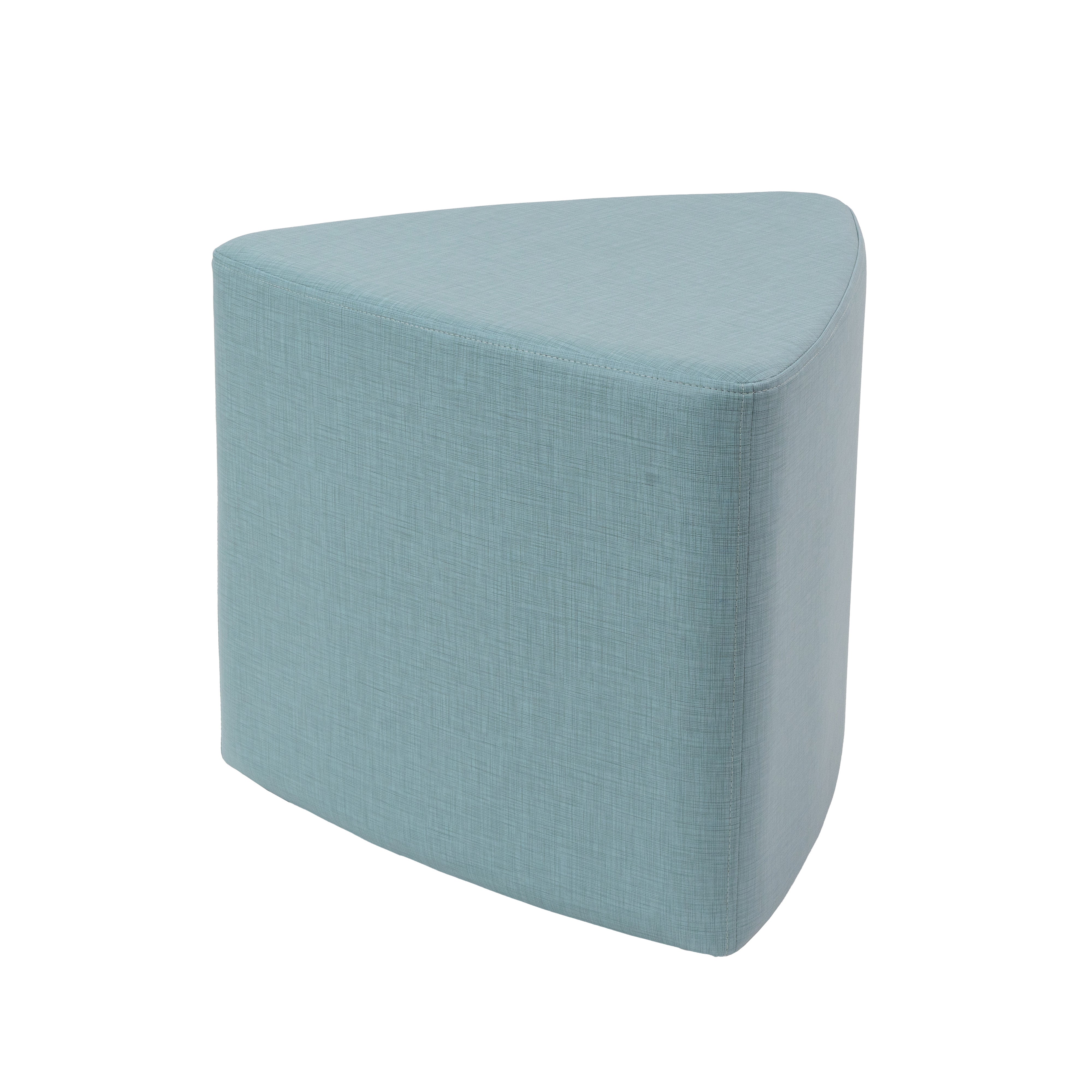Pro Series Upholstered Rounded Triangle Ottoman, 18" Height - Sky Blue Crosshatch