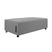 Pro Series Upholstered Rectangle Mobile Ottoman - Slate Gray Crosshatch
