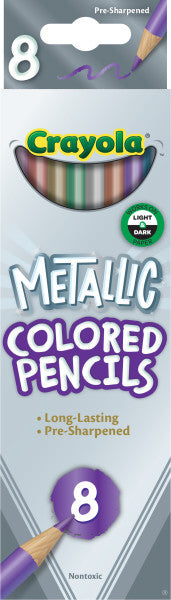 Crayola Metallic FX Colored Pencils, School Supplies, 8 Count, Assorted Colors, Gifts for Kids