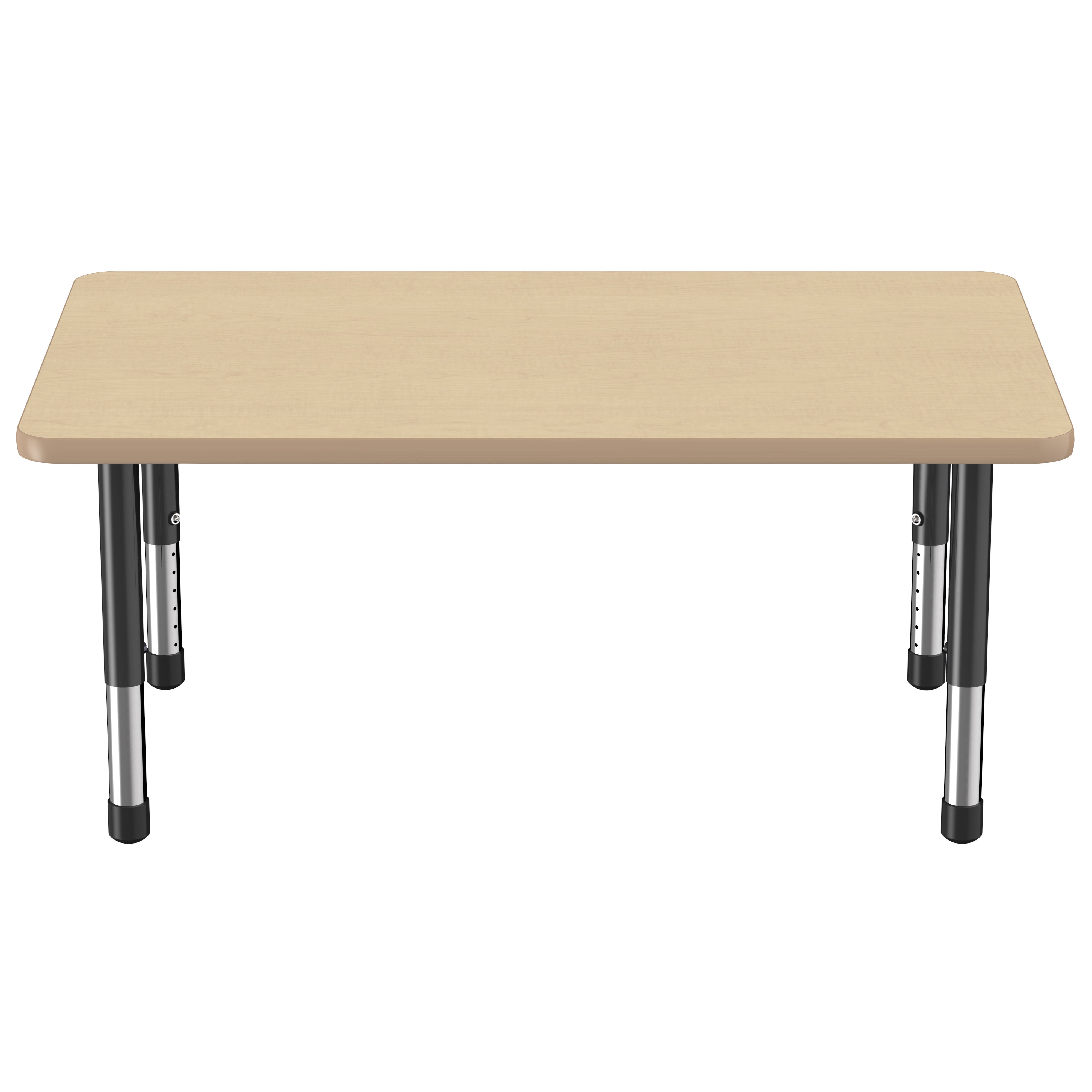 30" x 48" Rectangle Thermofused Activity Table with Adjustable Chunky Legs - Maple/Maple/Black