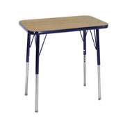 18" x 30" Rectangle T-Molding Activity Table with Adjustable Standard Swivel Glide Legs - Pasadena Oak/Navy