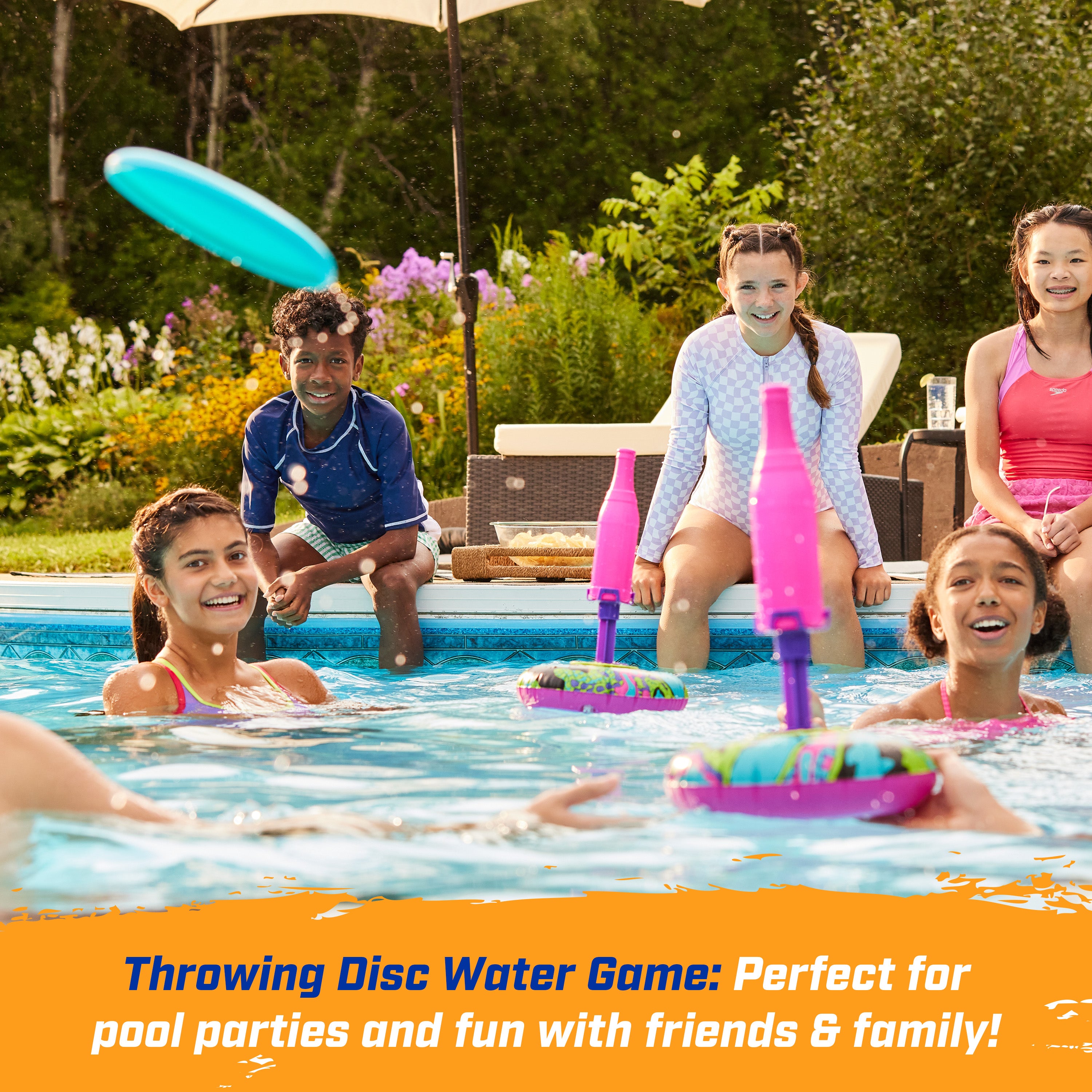 Swimways Hydro Bottle Splash, Pool Toys for Kids and Adults, Throwing Disc Swimming Pool Game, Outdoor Toys for Kids Aged 5 & Up