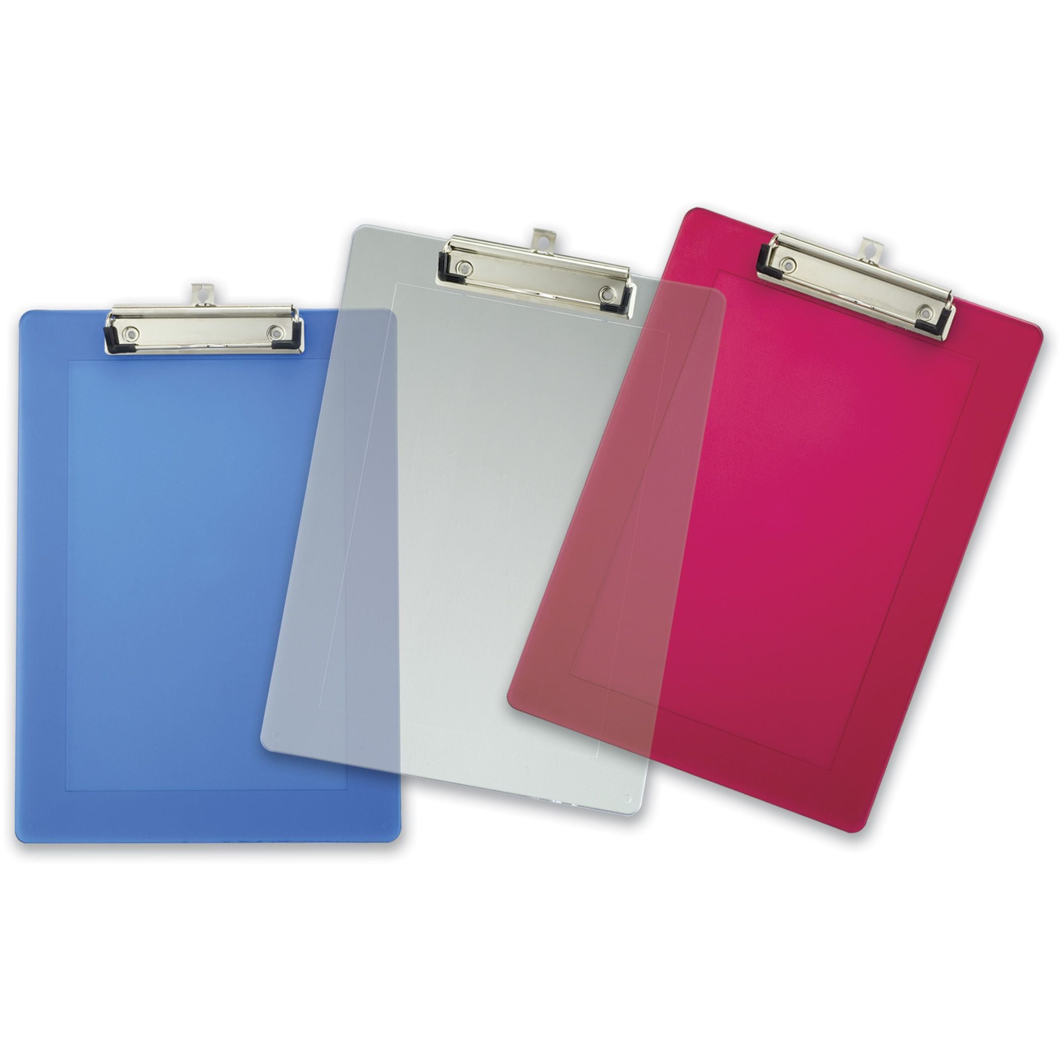 Plastic Clipboard, Letter Size, Translucent Colors, Low Profile Clip