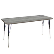 24" x 72" Rectangle La Madera Activity Table with Standard Legs - Light Gray Wood/Black