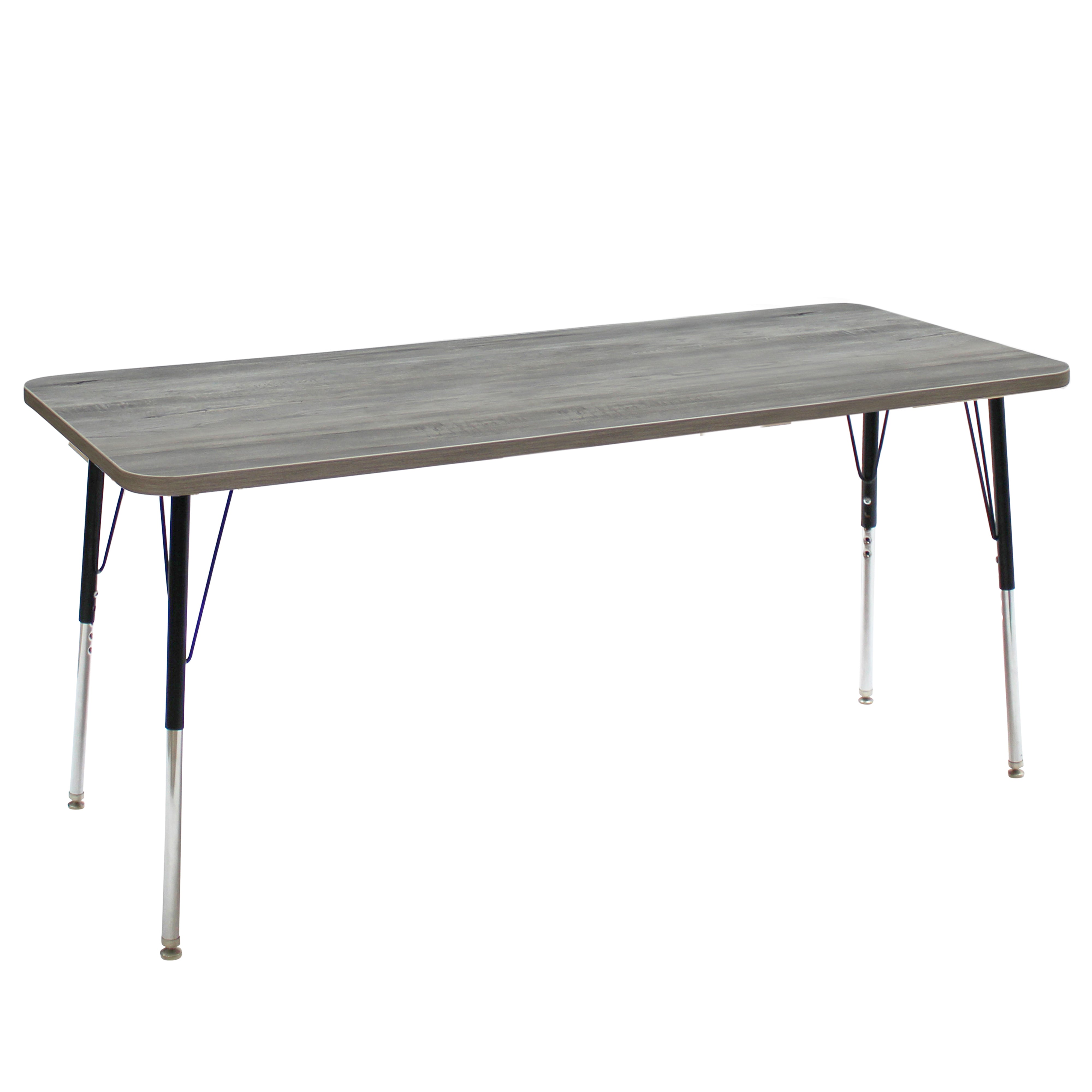 24" x 72" Rectangle La Madera Activity Table with Standard Legs - Light Gray Wood/Black