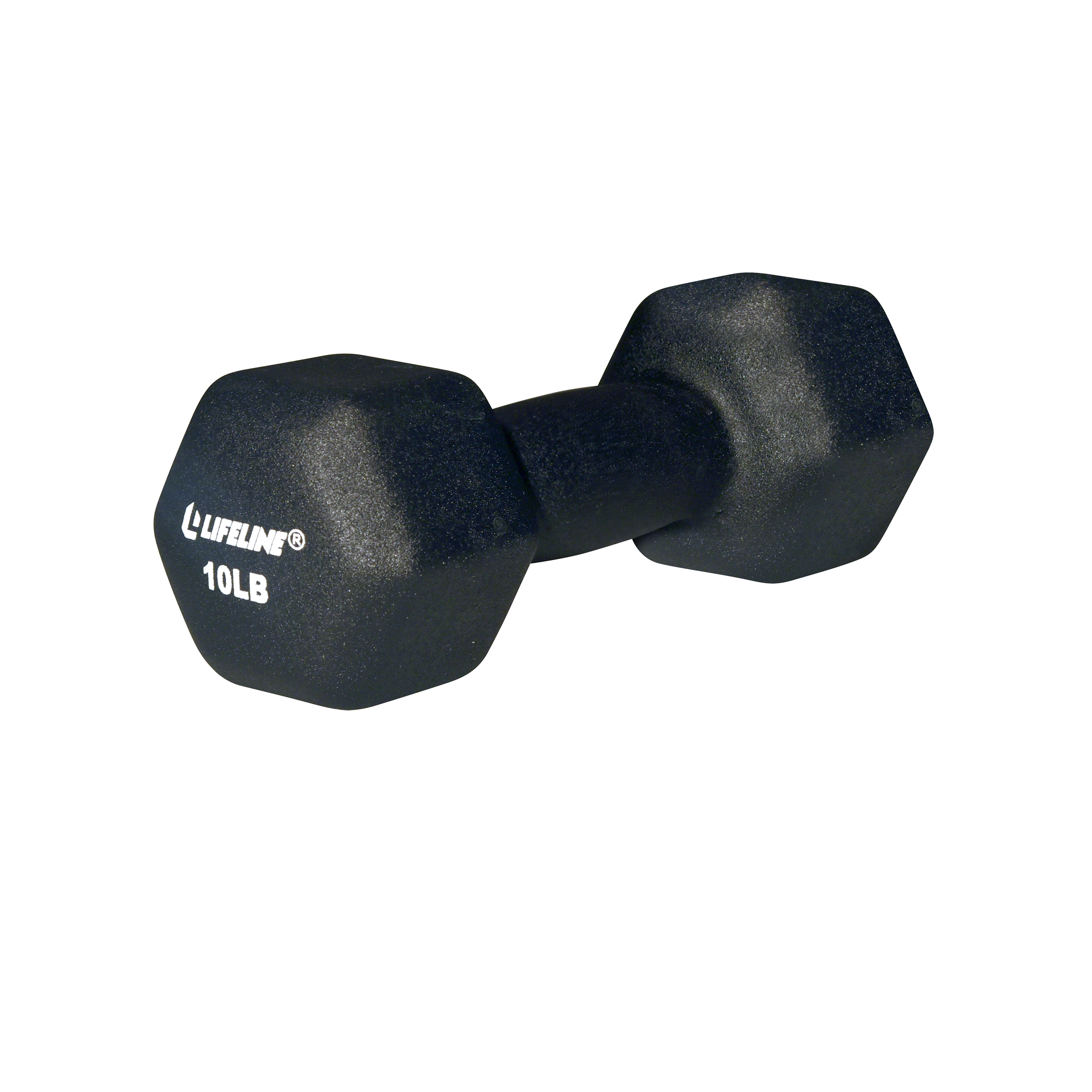 10Lb Hex Neoprene Dumbbell - Black
