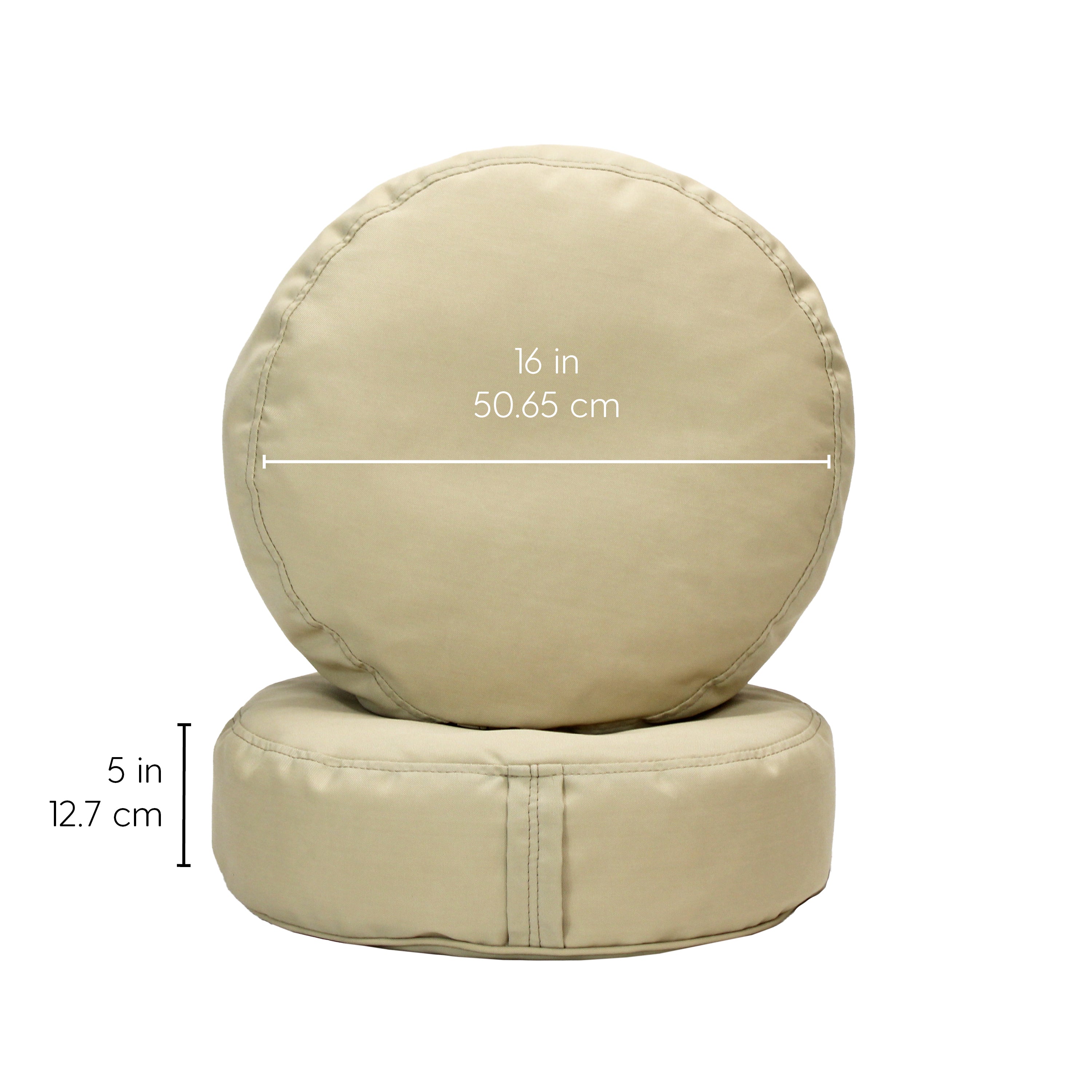 Element 16" Round Bean Cushions, 2-Piece - Beige Sand