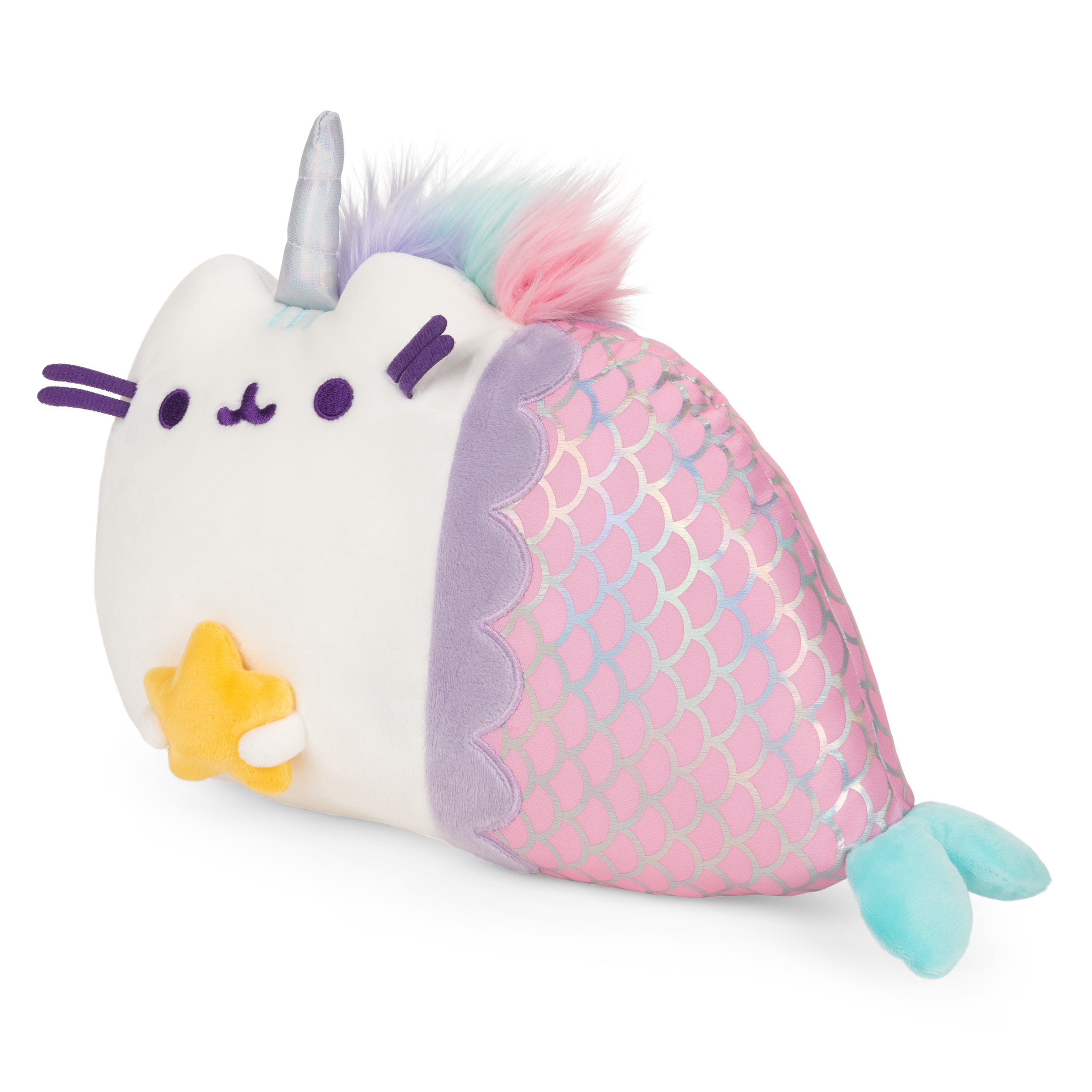 GUND Pusheen Magical Lights Mermaid Pusheenicorn Touch-Activated Light Up Cat Plush Stuffed Animal, 12”