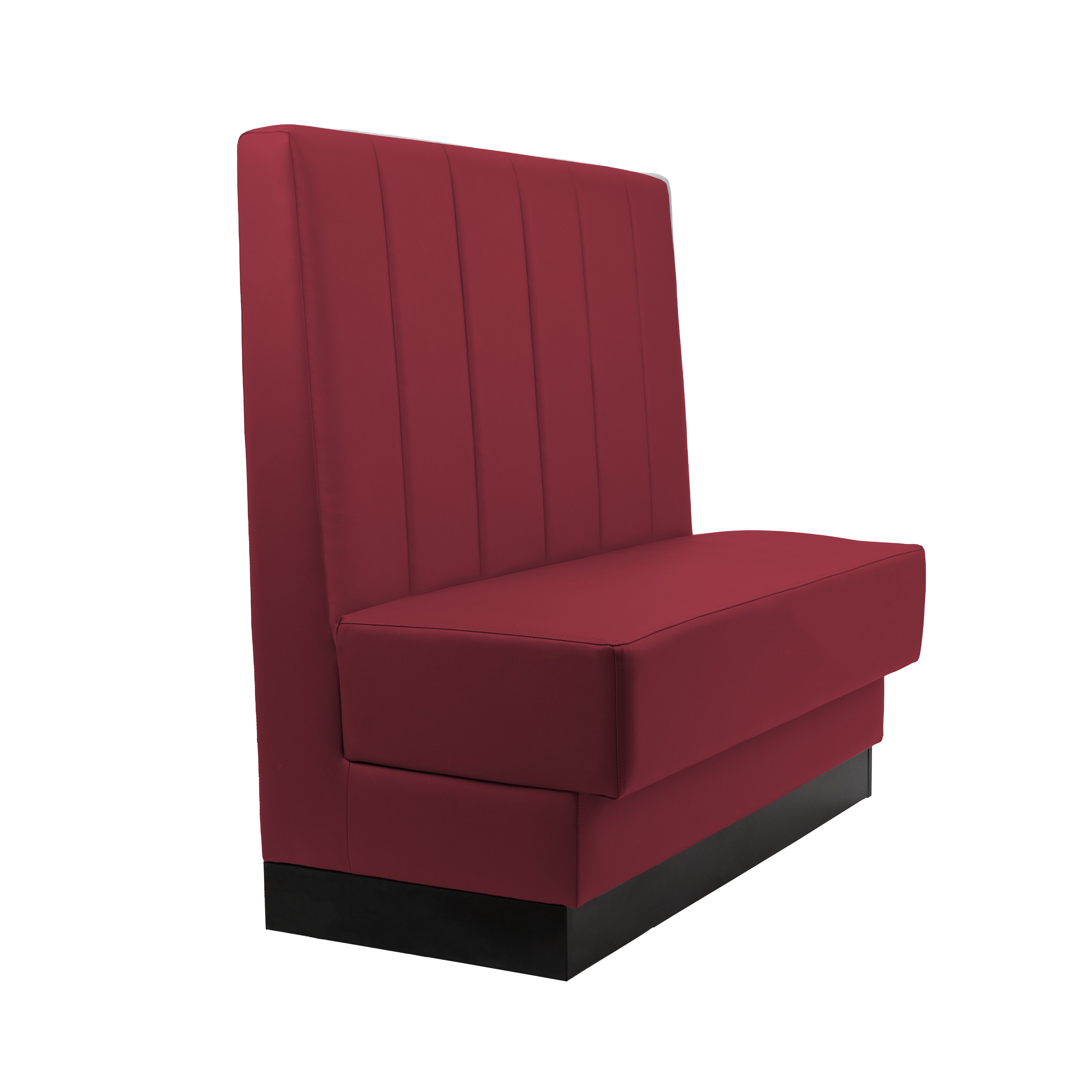 Pro Series Channel Back Single-Sided Restaurant Booth Seating - Burgundy