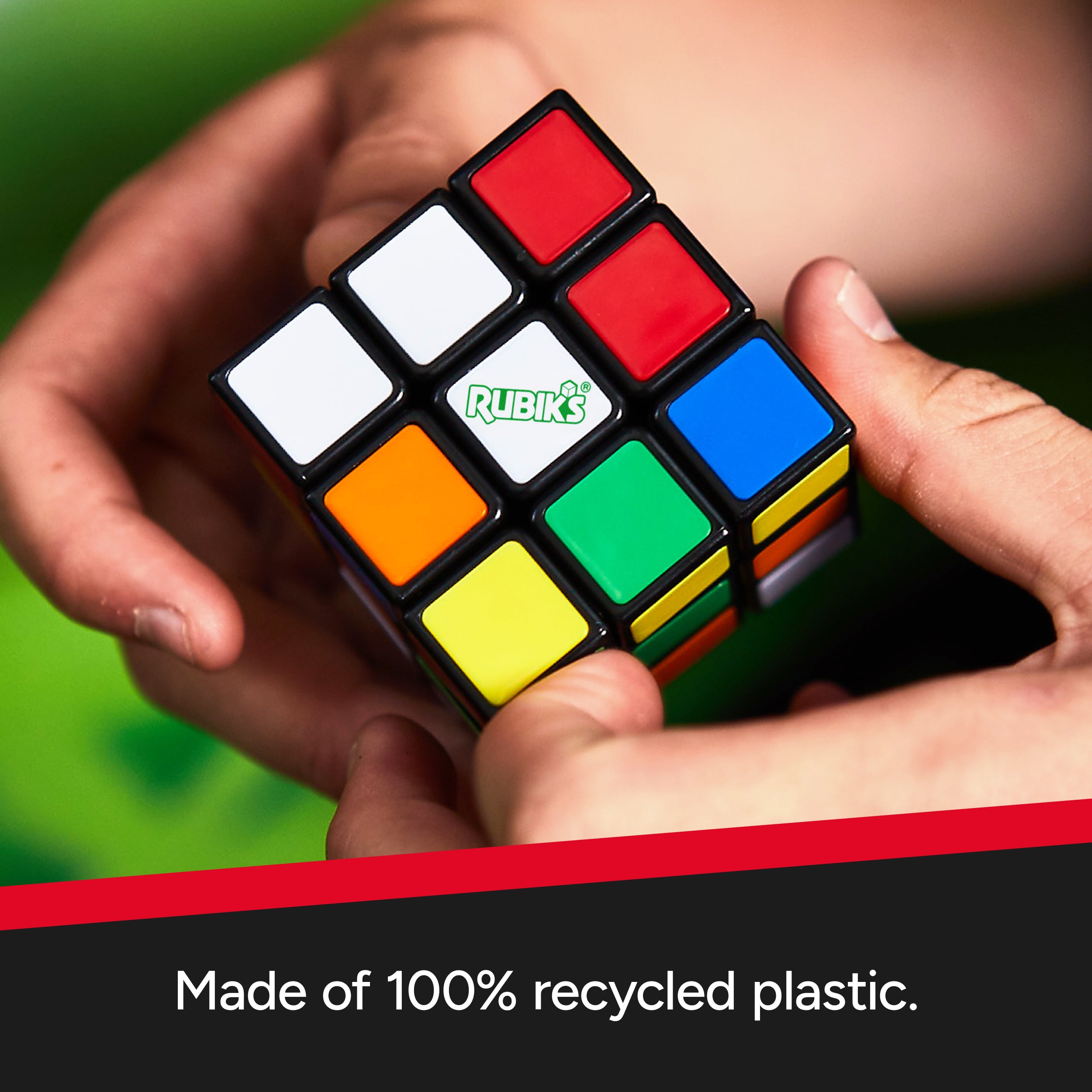 Rubik's Cube, Re-Cube, The Original 3x3 Cube Made with 100% Recycled Plastic, Problem-Solving Brain Teaser, Color-Matching Puzzle, Fidget Toy, Sensory Puzzle, for Ages 8 & Up
