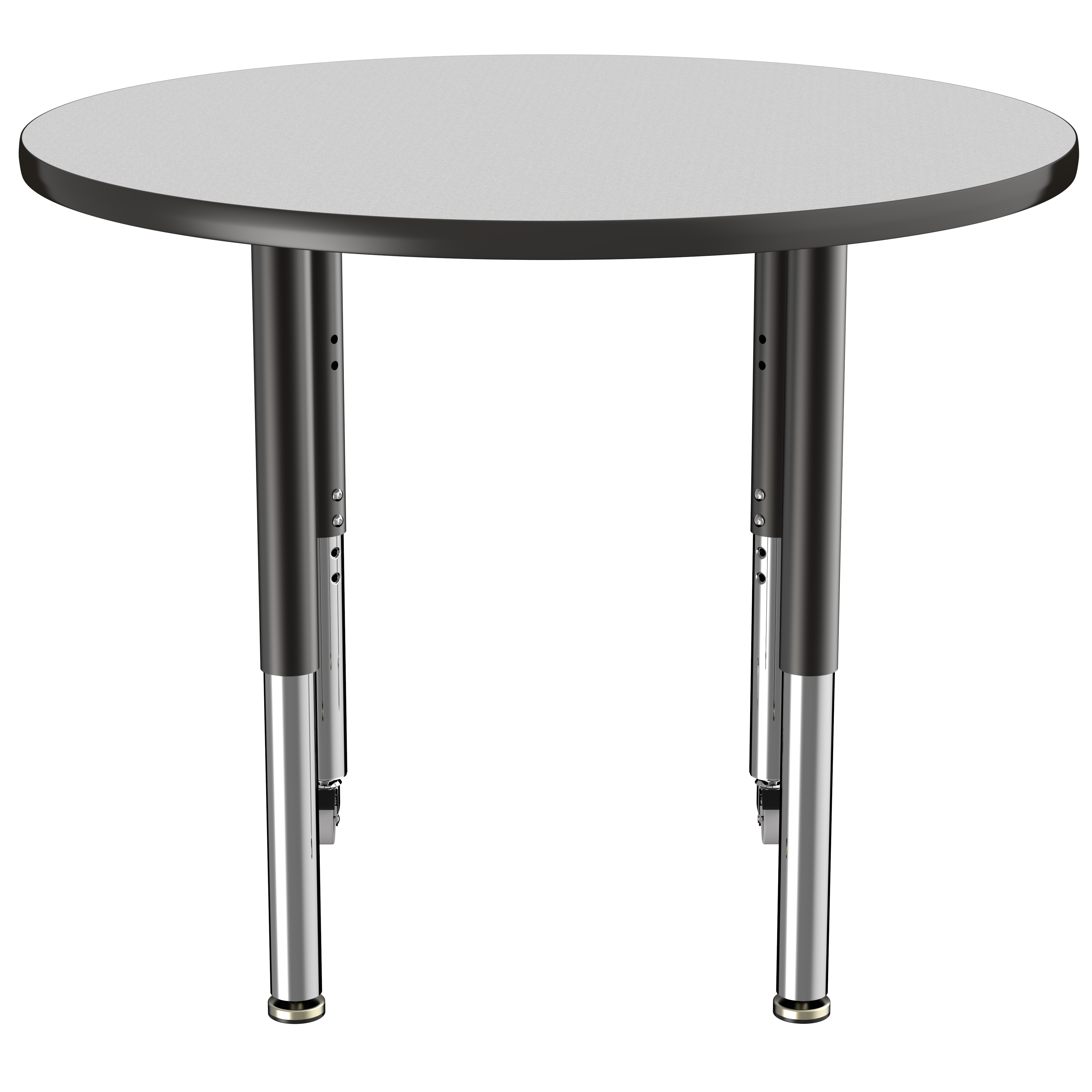 36" Round T-Molding Activity Table with Adjustable Super Legs - Gray/Black