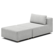 Jaxx Vada Outdoor Sun Lounger – Luxury Modular Chaise & Ottoman with Sunbrella Fabric & Waterproof Cover - Sunbrella Granite