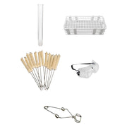 Test Tube Kit – 90-Hole Rack (13mm), 72 Borosilicate Test Tubes (13x100mm), 12 Cleaning Brushes, Clamp & Safety Goggles – Lab Essentials Bundle