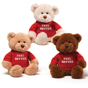 GUND “Feel Better” Message Bears with Red T-Shirts, Teddy Bear Stuffed Animal for Ages 1 and Up, Brown, 12”