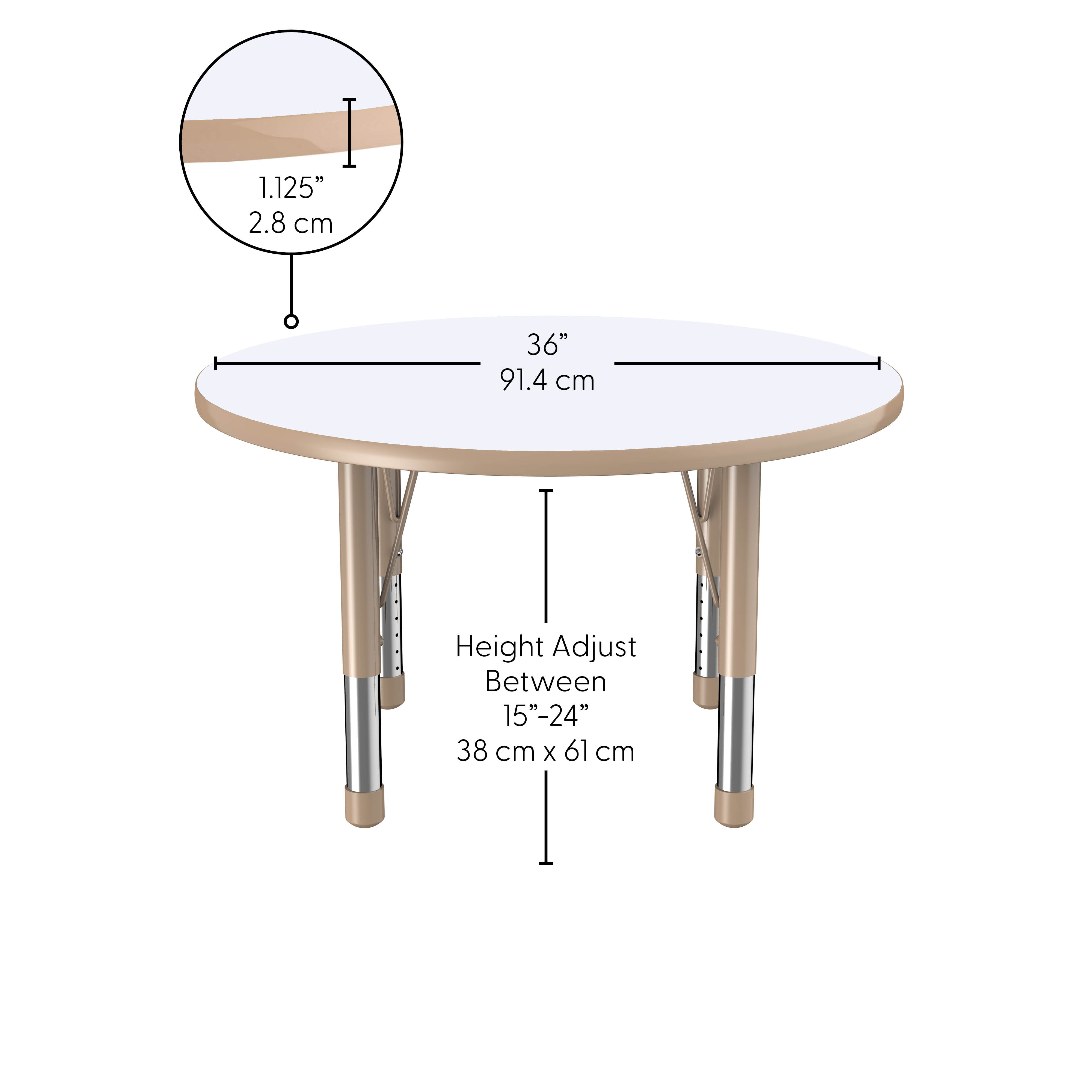 36" Round Dry-Erase Activity Table with Adjustable Chunky Legs - Whiteboard/Sand