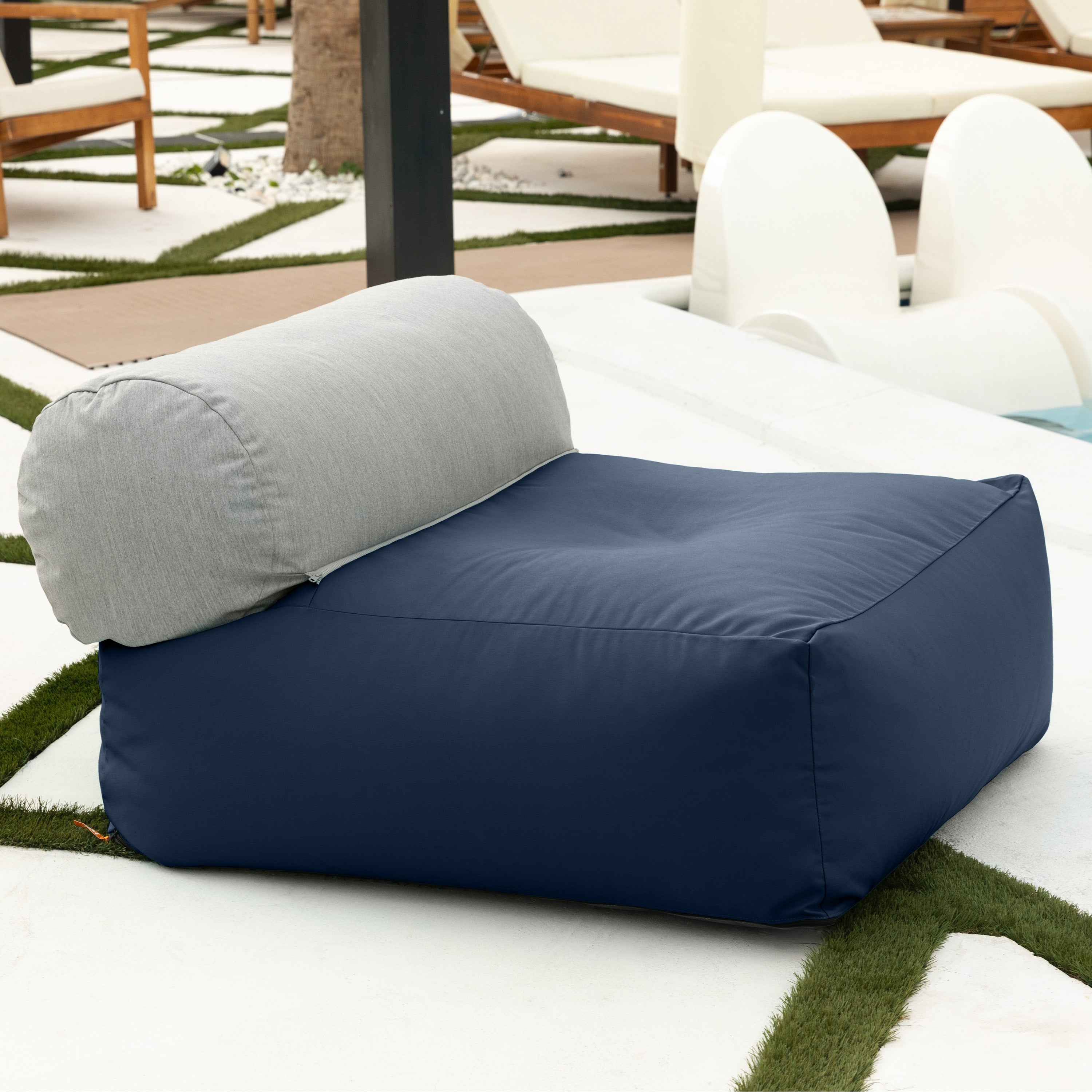Jaxx Tybee Large Outdoor Lounge w/ Bolster - Navy