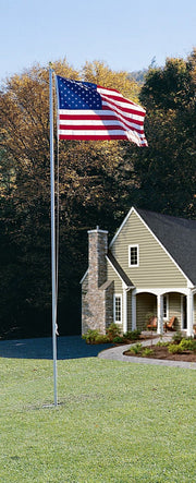 American Flag and Flagpole Set - 20 ft. Aluminum 5 Section In-Ground Flagpole, Includes a US Flag 4x6 ft. SolarGuard Nylon, Patriot Kit