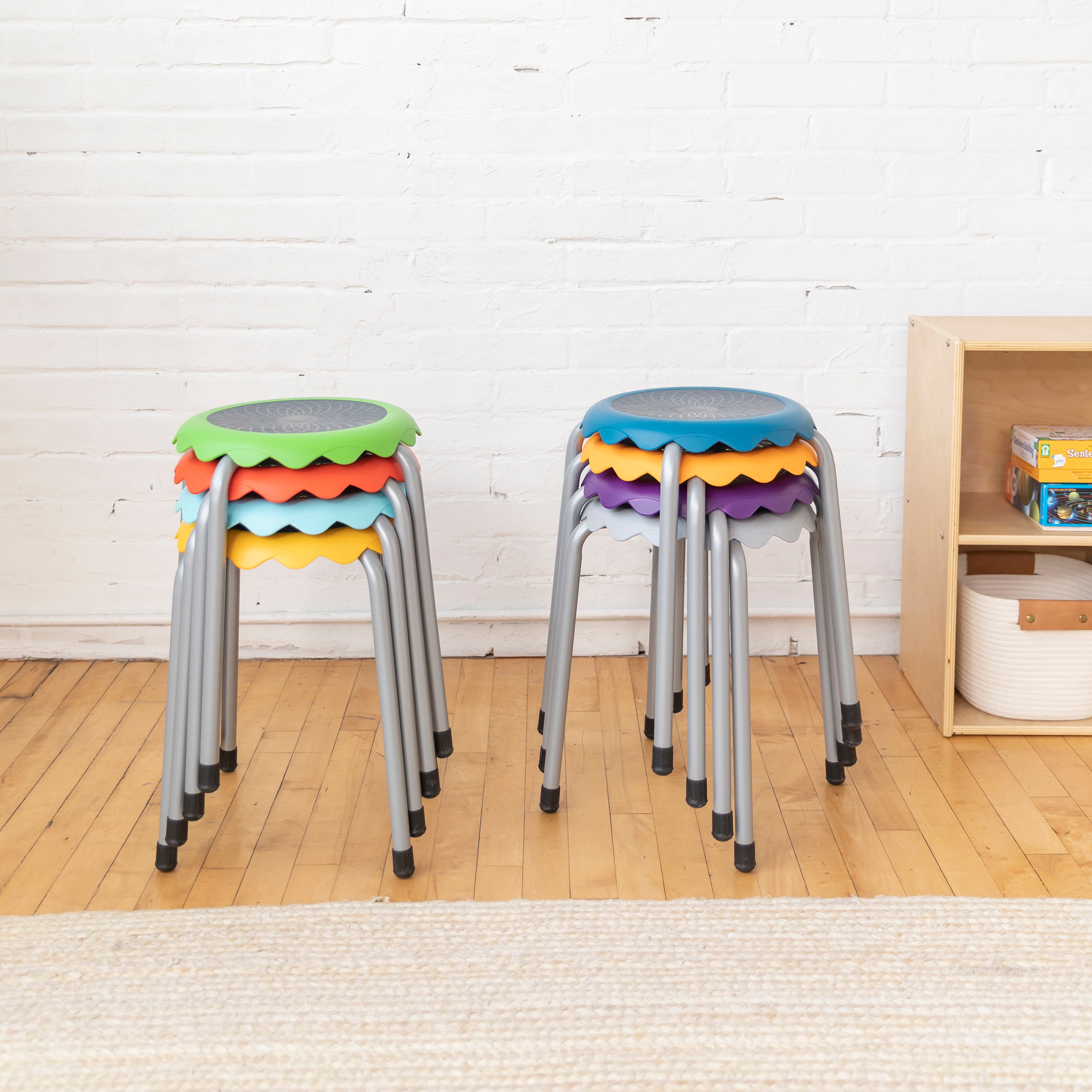 Daisy Stackable Stool Set 8-Piece - Assorted