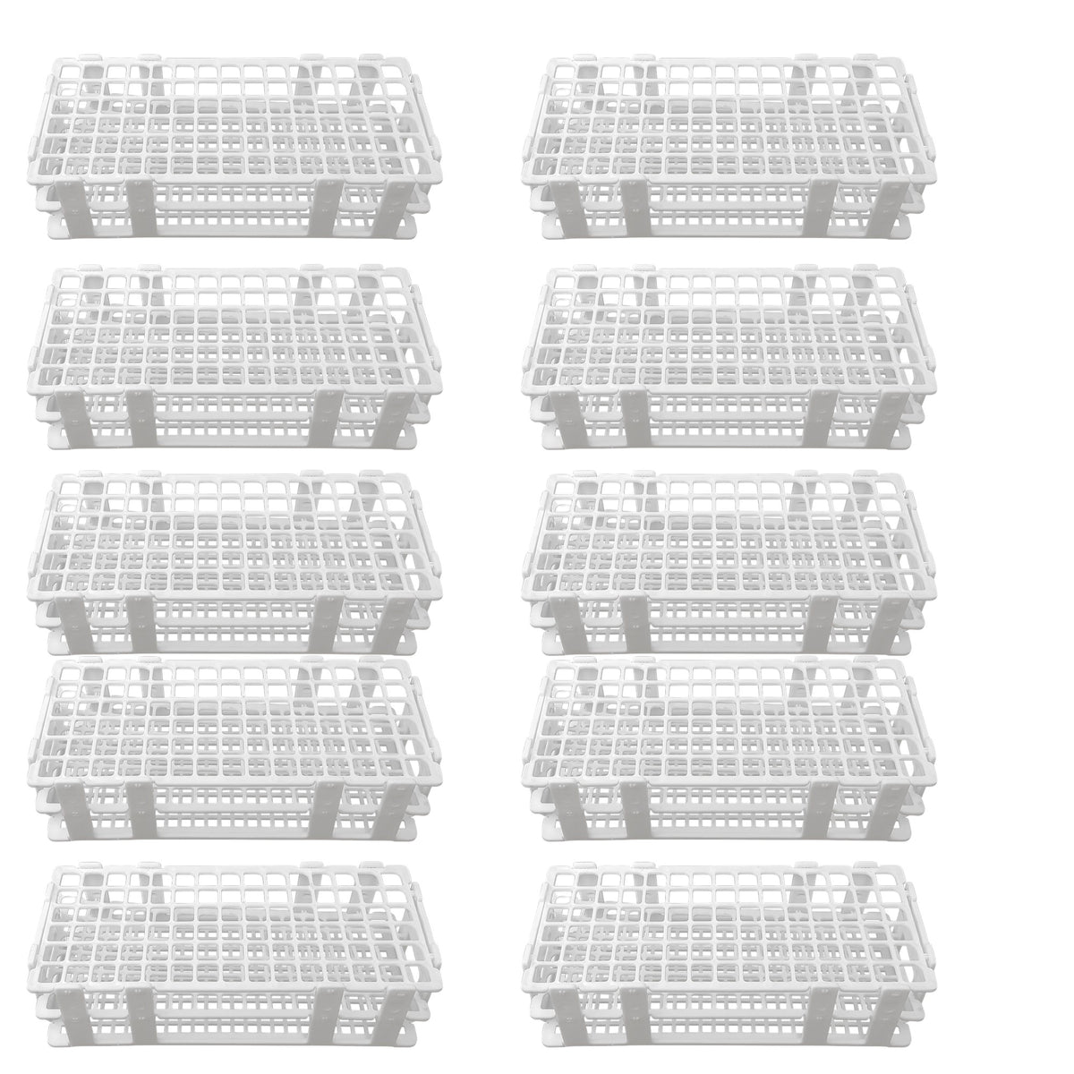 Test Tube Rack, 90-Hole Rack for Up to 13mm Tubes, Pack of 10