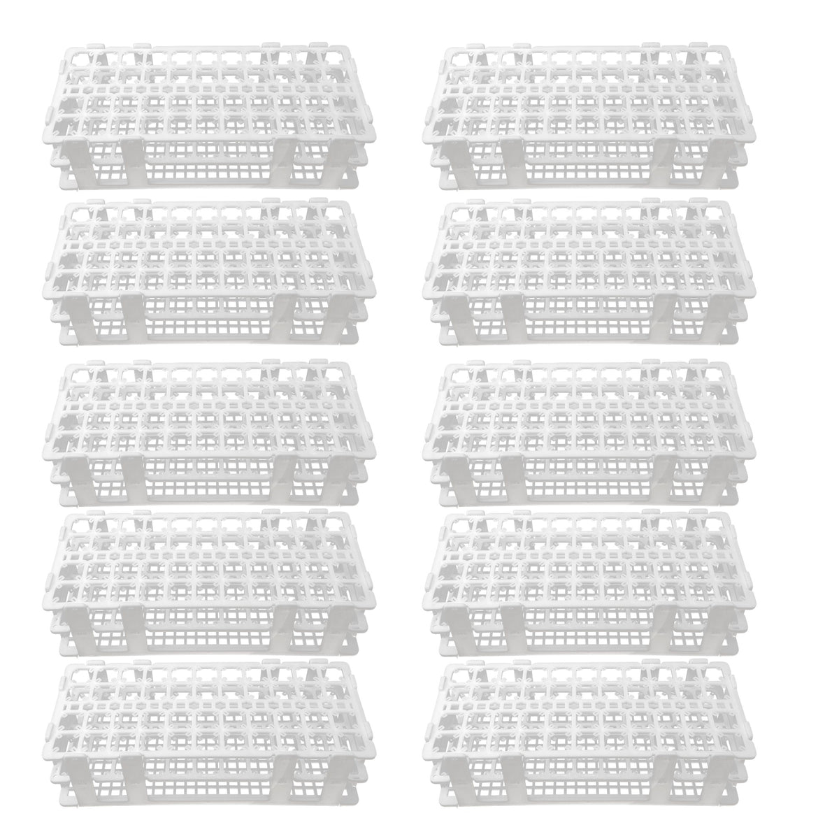 Test Tube Rack, 44-Hole Rack for Up to 17mm Tubes, Pack of 10