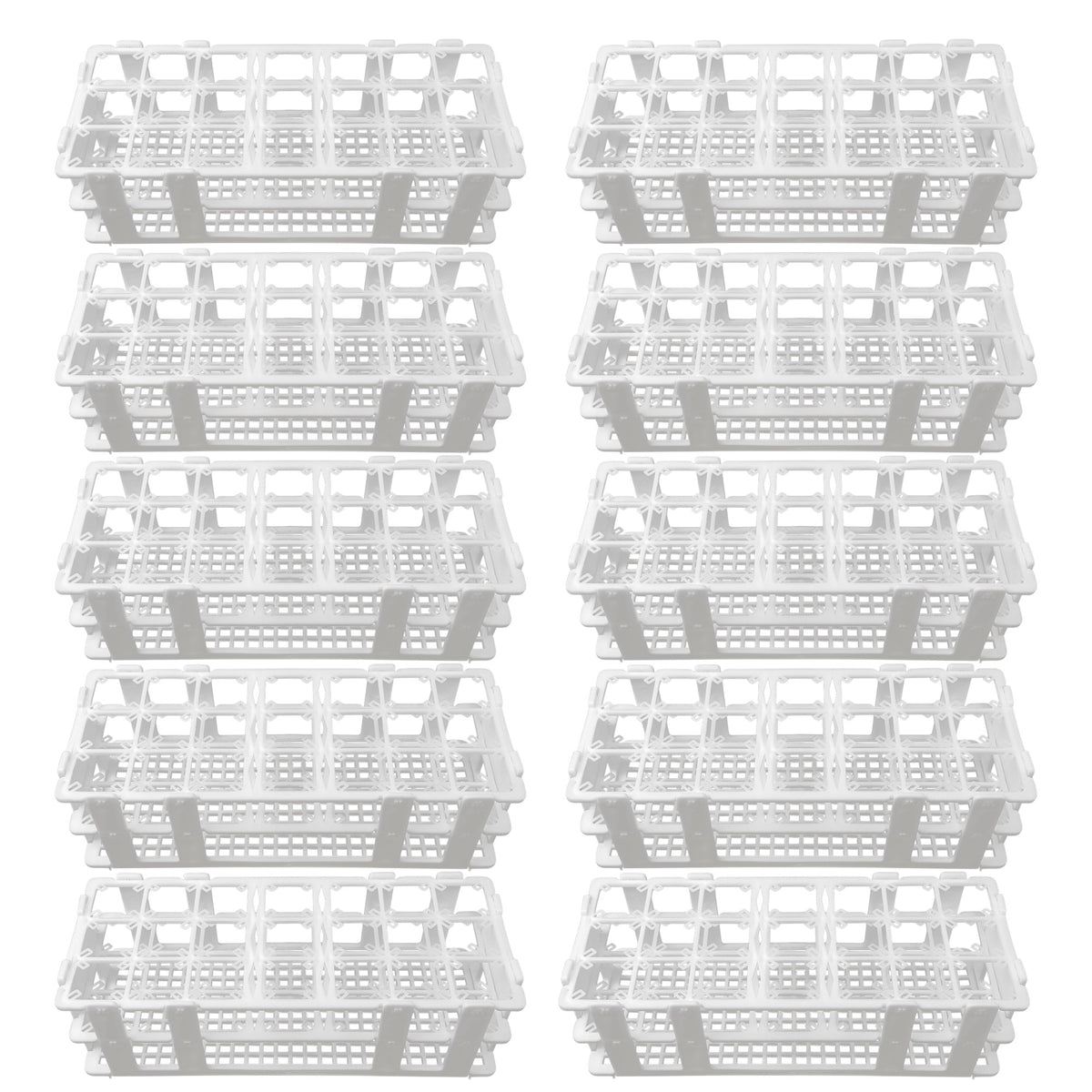 Test Tube Rack, 21-Hole Rack for Up to 25mm Tubes, Pack of 10
