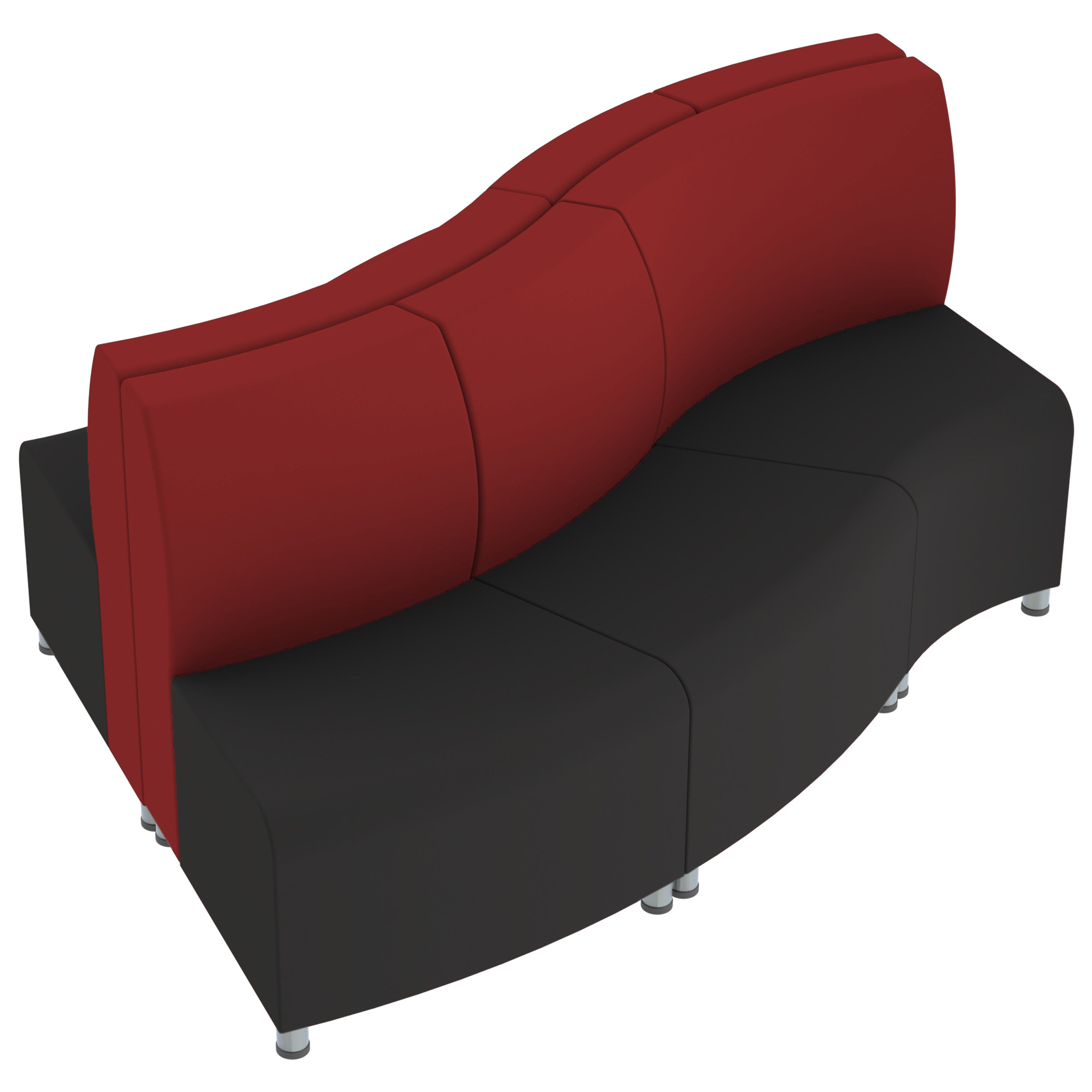 Pro Series Connect Edged Ripple Seating, 6-Piece Set - Black/Crimson
