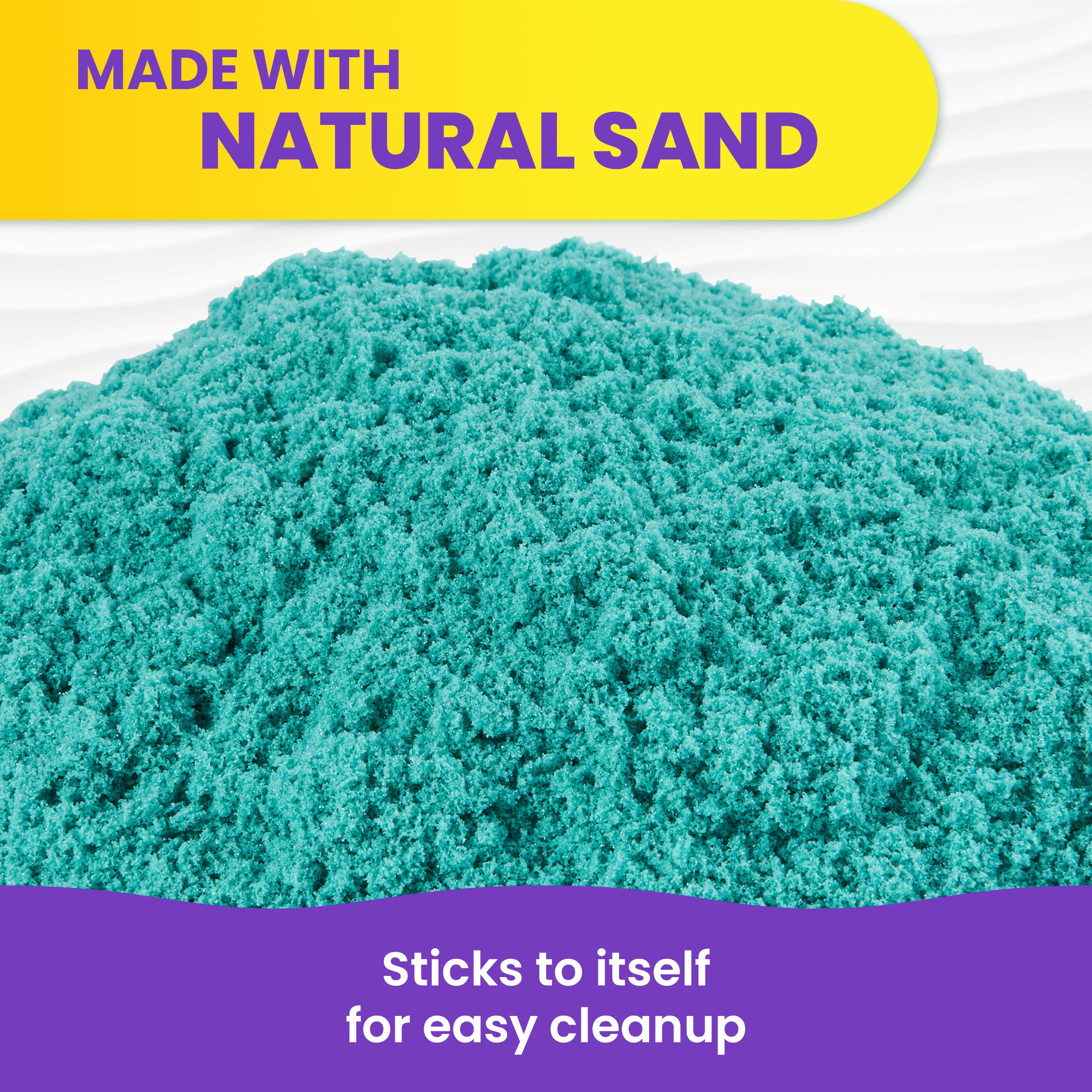 Kinetic Sand, Twinkly Teal 2lb Bag of All-Natural Shimmering Play Sand for Squishing, Mixing and Molding, Sensory Toys for Kids Ages 3 and up
