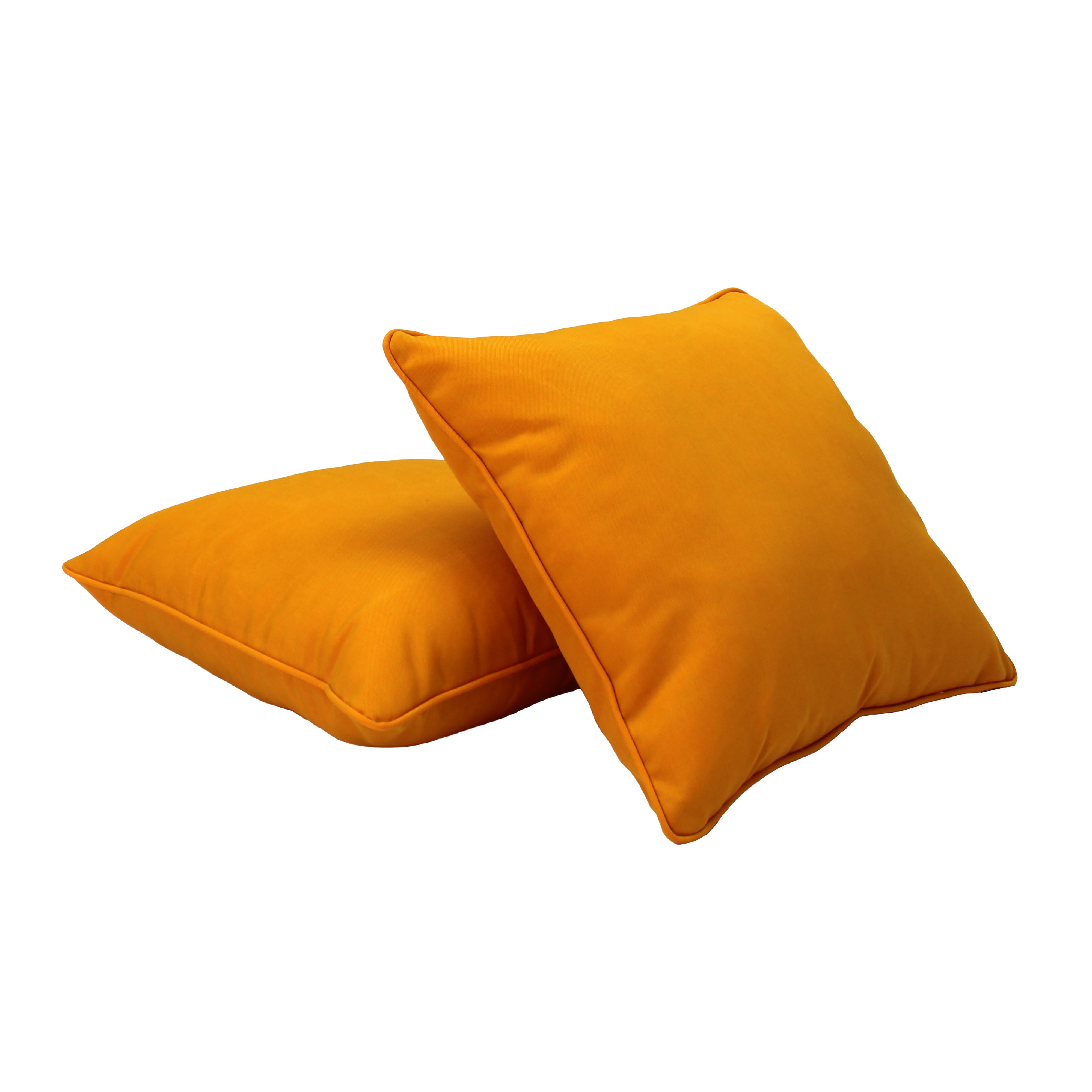 Presidio 18"x 18" Square Indoor/Outdoor Pillow with Piping, 2-Piece - Marigold