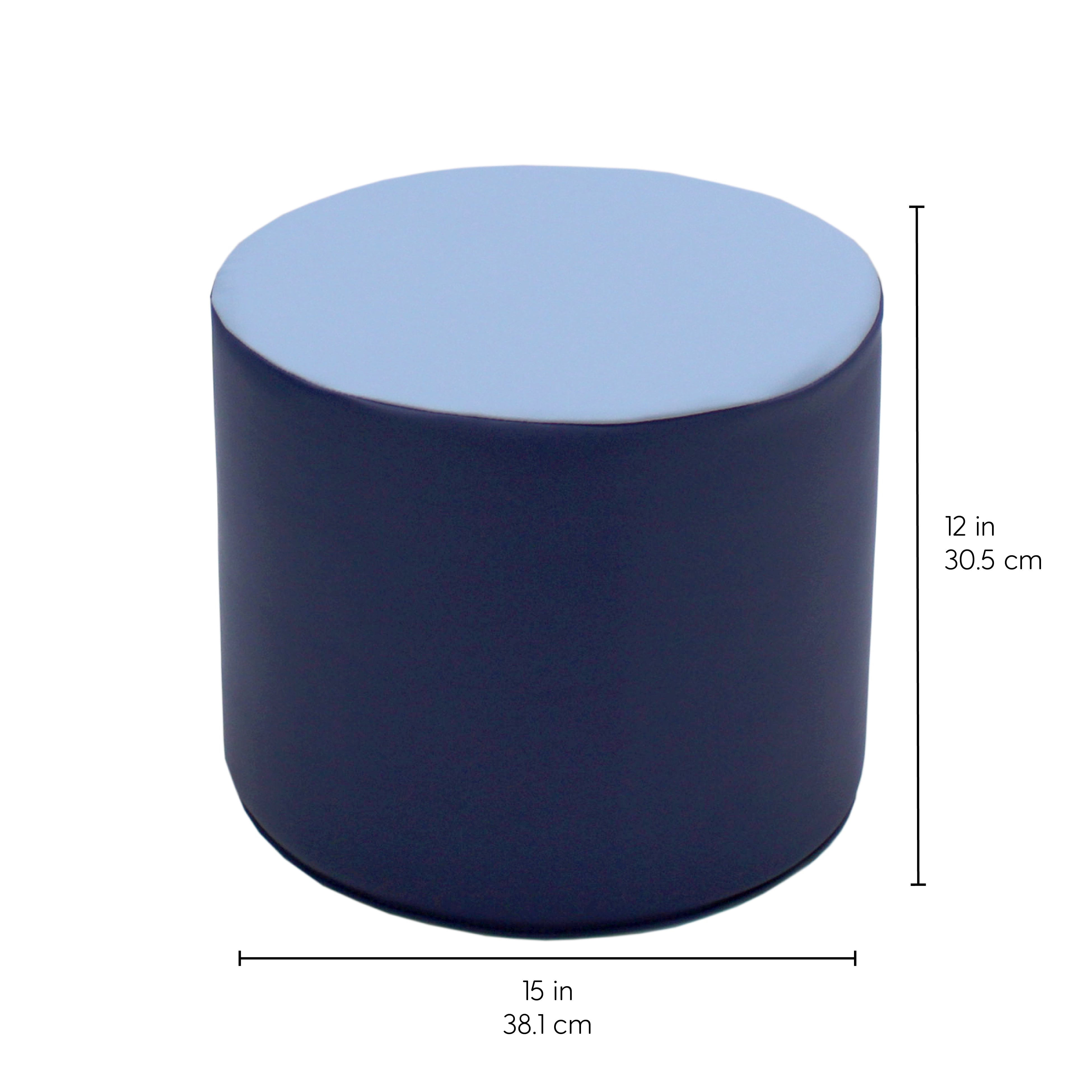 SoftScape 15" Round Accent Ottomans, 4-Piece - Navy