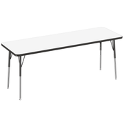 24" x 72" Rectangle Dry-Erase Activity Table with Adjustable Standard Swivel Glide Legs - Whiteboard/Black