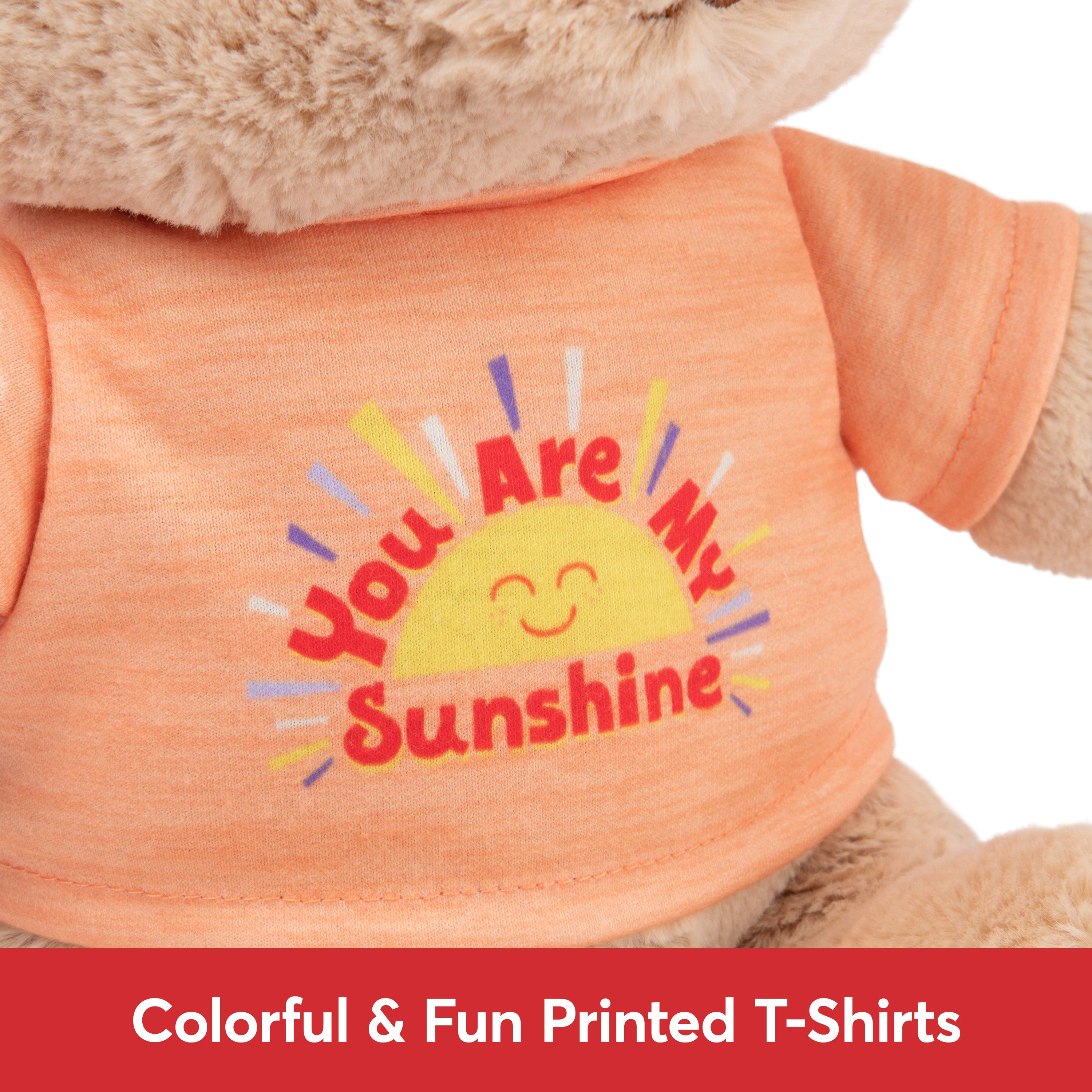 GUND “You are My Sunshine” Sustainable Message Bear with Orange T-Shirt, Teddy Bear Made from 100% Recycled Materials for Ages 1 and Up, Tan, 12”