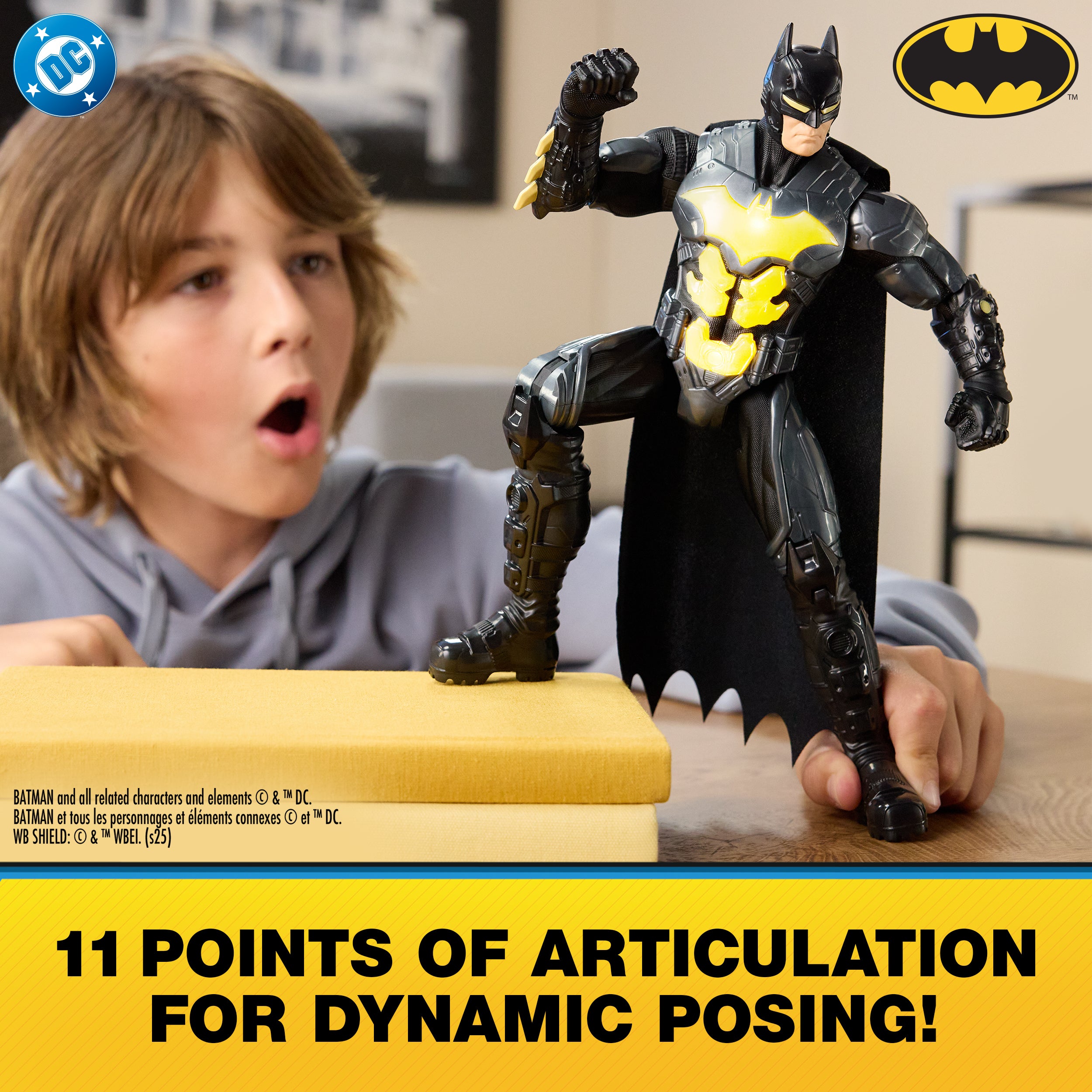 DC Comics, Batman Night Flare 12" Light Up Action Figure with 24 Sounds & Phrases, Super Hero Kids Toys for Boys & Girls Ages 4 & Up, Batteries Included