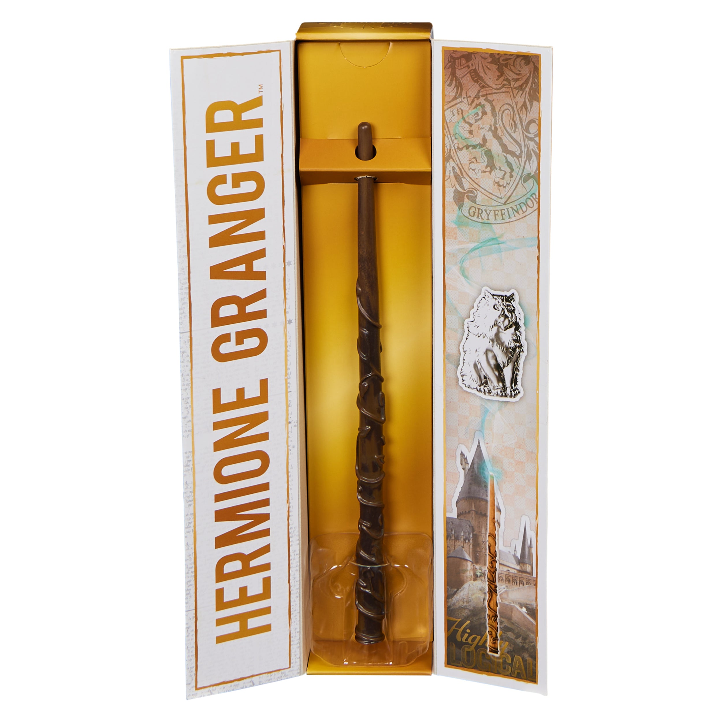 Wizarding World Harry Potter, 12-inch Magical Collector Hermione Granger Wand with Stand & Die-cast Icon, Magical Creatures, Accessory for Halloween Costumes