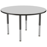 48" Round T-Molding Activity Table with Adjustable Super Legs - Gray/Black