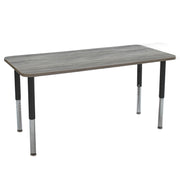 24" x 60" Rectangle La Madera Activity Table with Adjustable Super Legs - Light Gray Wood/Black