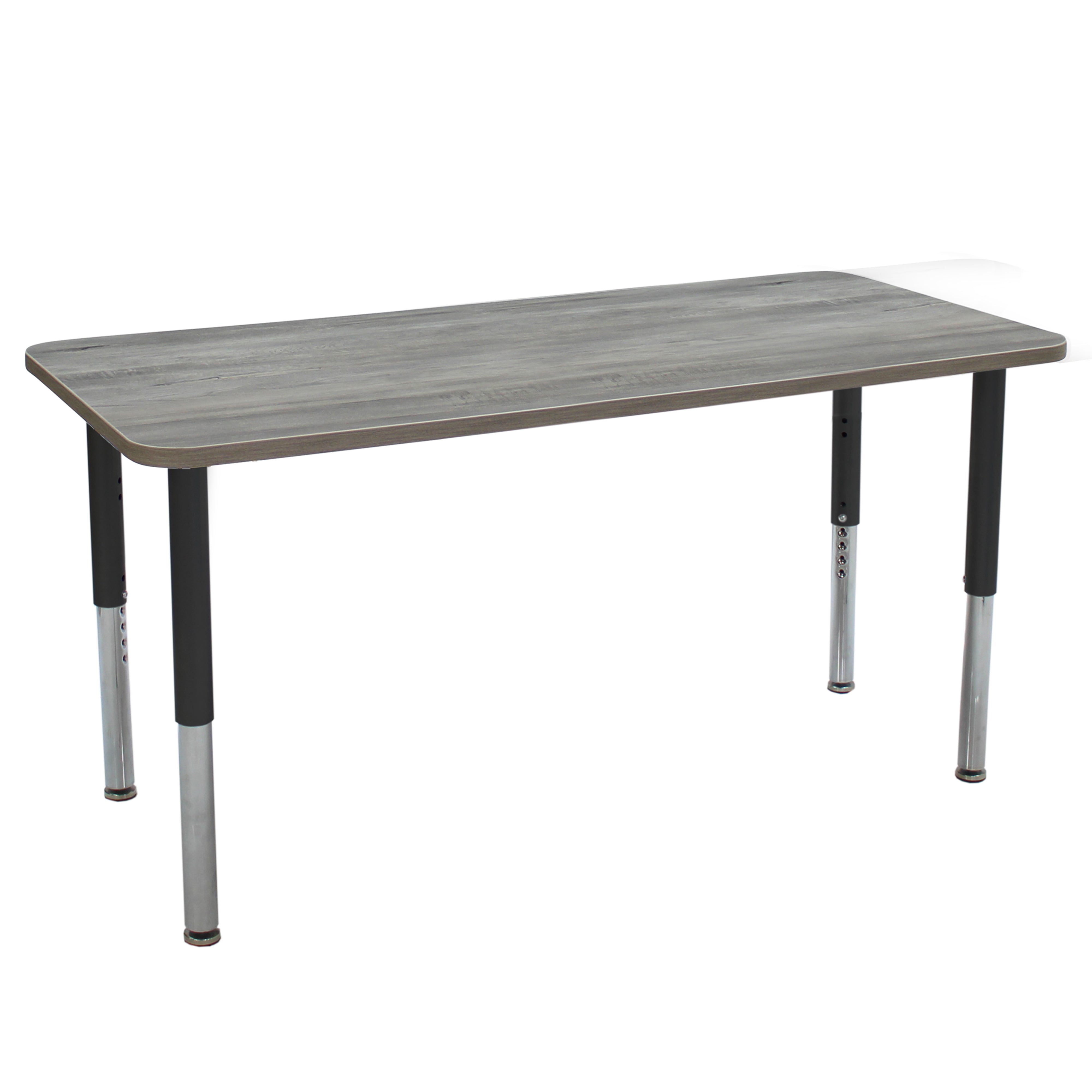 24" x 60" Rectangle La Madera Activity Table with Adjustable Super Legs - Light Gray Wood/Black